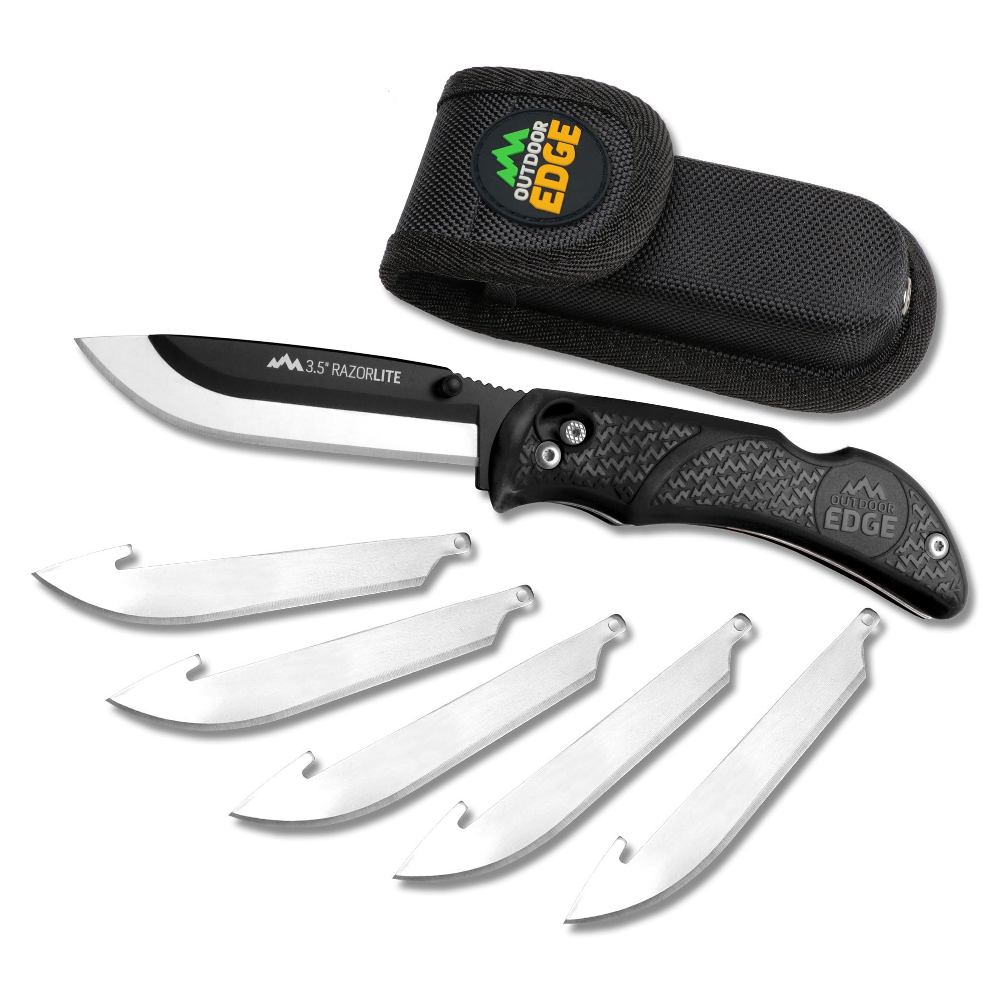 Outdoor Edge RB20C RazorLite3.50" Folding Plain Black Oxide 420J2 SS Blade TPR Blaze Orange Handle