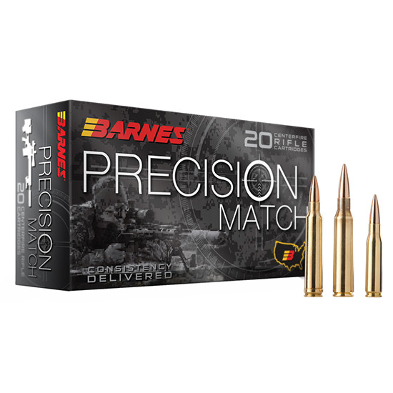 Barnes Precision Match Ammunition 223 Remington 55 Grain Open Tip Match Boat Tail 20RD