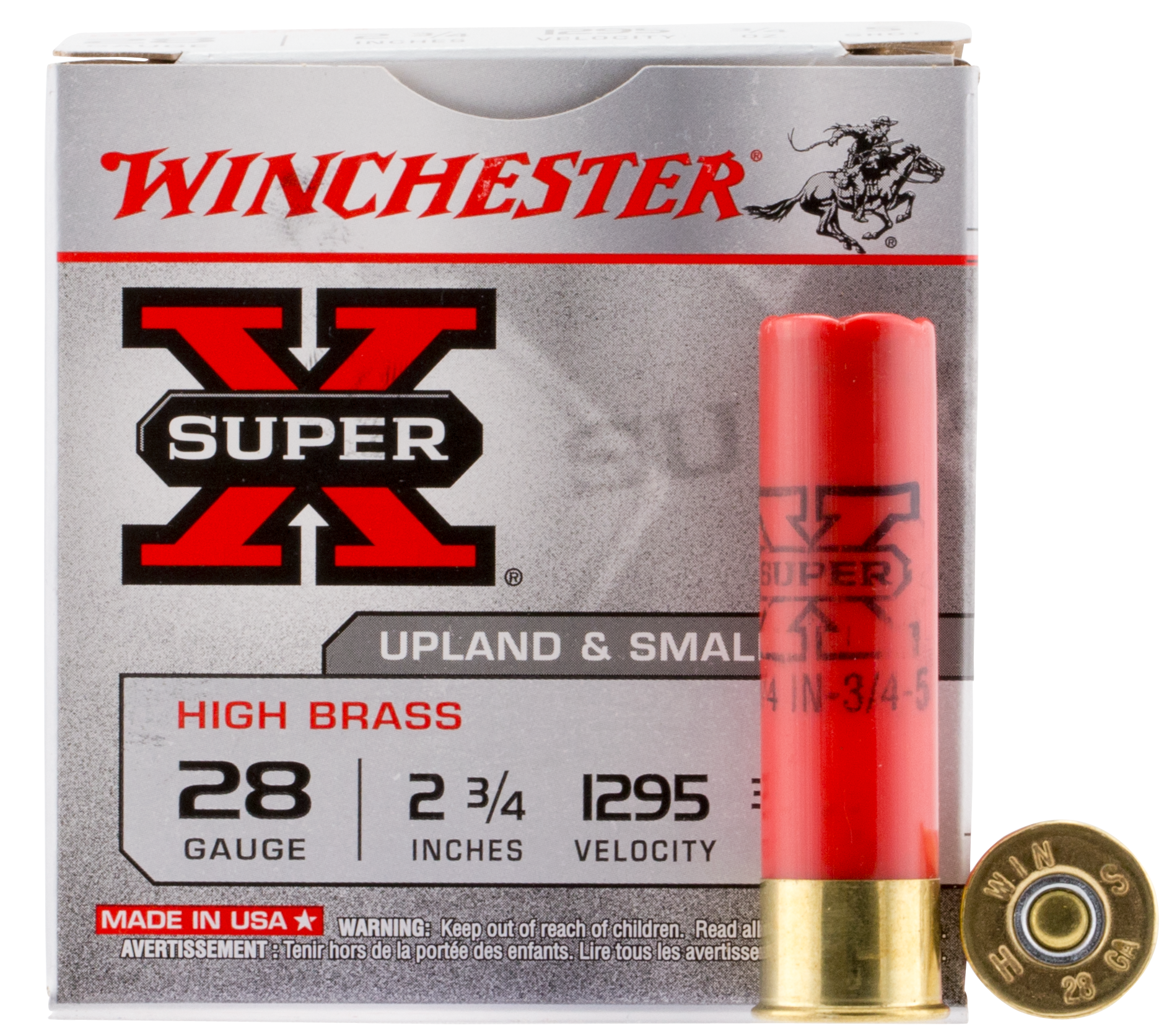 Winchester Super-X High Brass Ammunition 28 Gauge 2-3/4" 3/4 oz #5 Shot Box of 25
