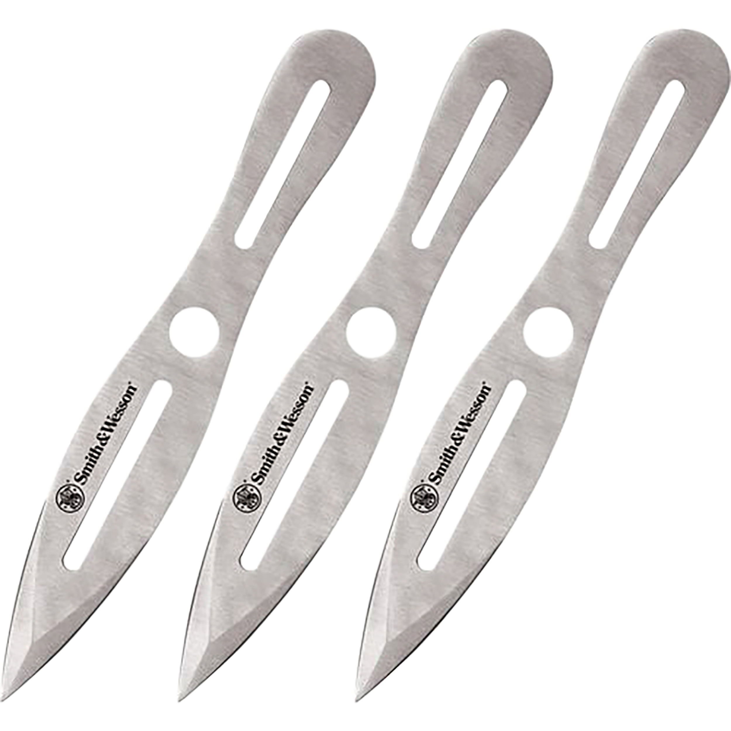 Smith & Wesson Knives SWTK10CP S&W Throwing Knives 5" Fixed Dual Edge Spear Point Plain 2Cr13MoV SS Blade Stainless Steel Handle Includes Sheath Set of 3