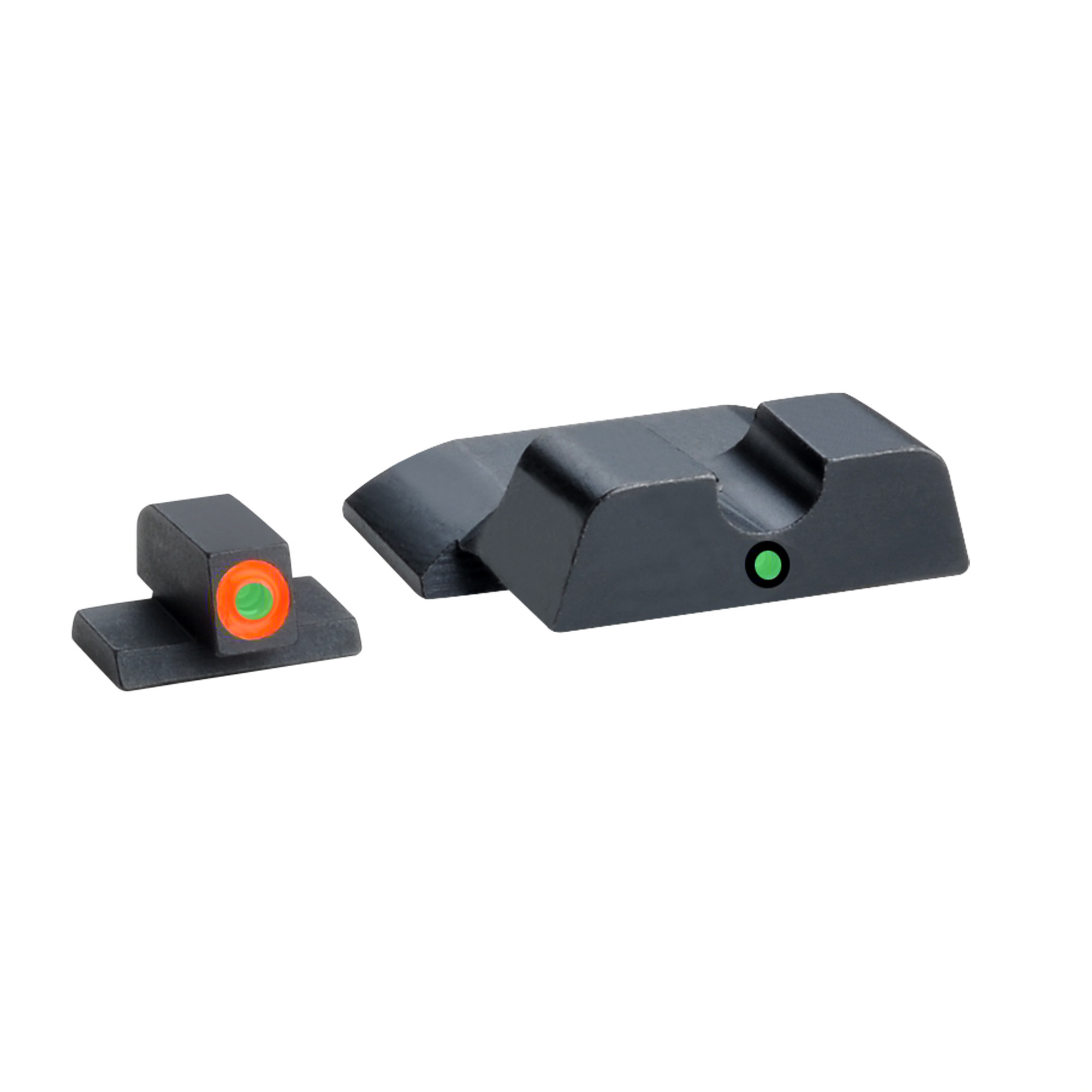 AmeriGlo SW245 i-Dot Sight Set for Smith & Wesson M&P ShieldBlack | Green Tritium with Orange Outline Front Sight Green Tritium i-Dot Rear Sight