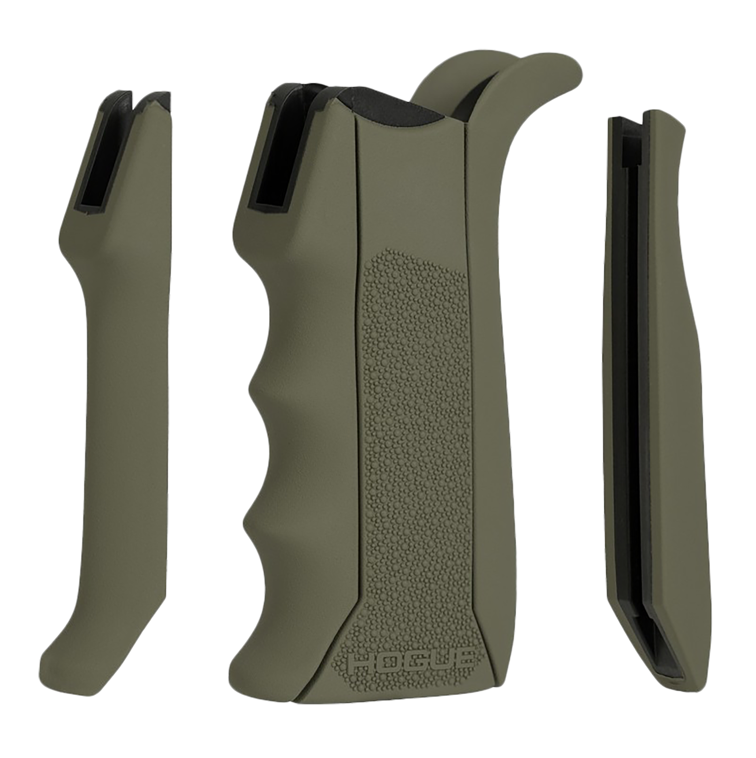 Hogue 13041 Modular OvermoldedOD Green Rubber Pistol Grip with Finger Grooves Fits AR-15/M16