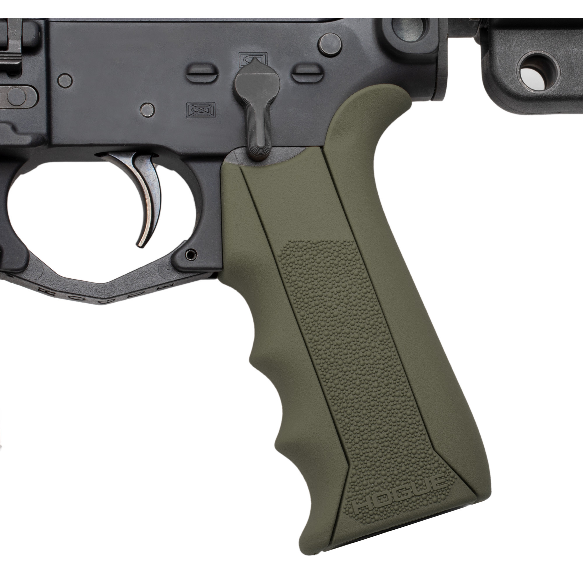 Hogue 13041 Modular OvermoldedOD Green Rubber Pistol Grip with Finger Grooves Fits AR-15/M16