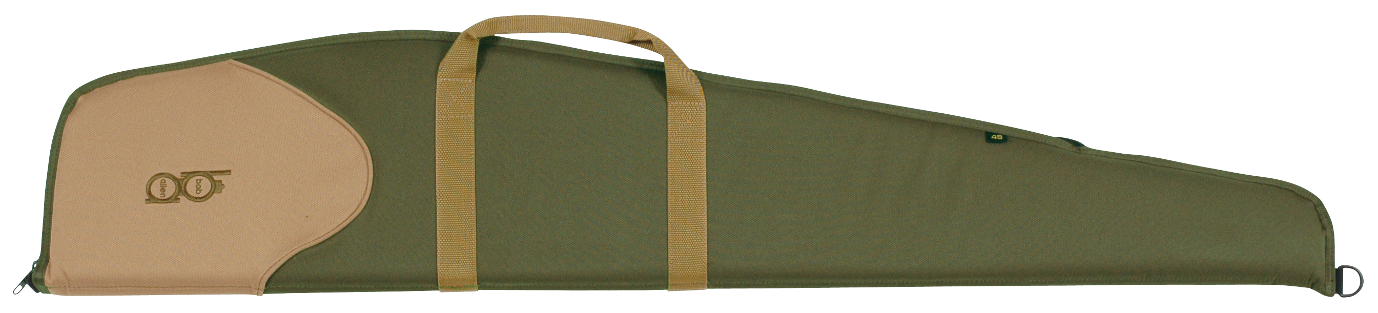 Bob Allen 16510 Classic Rifle Case 44" Olive Green with Khaki Panel 600D Polyester with Foam Padding, Full Wraparound Handles & Self Repairing Nylon Zipper
