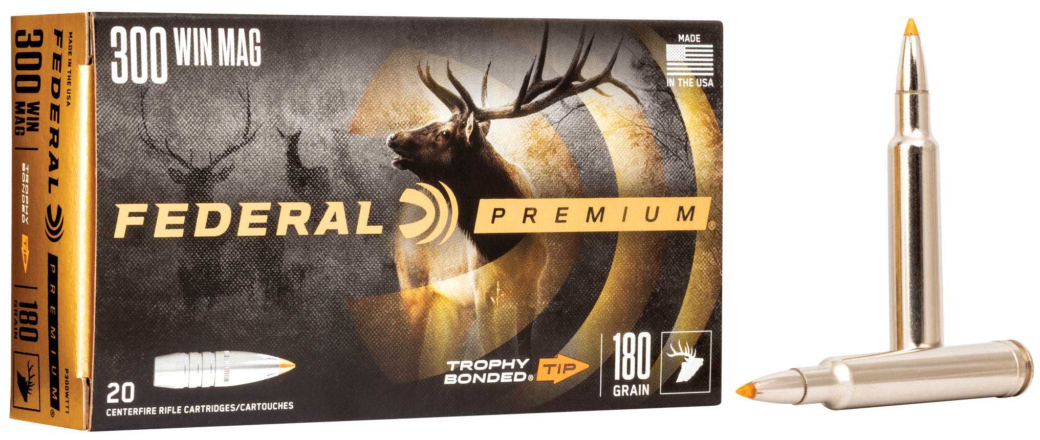 Federal Premium Ammunition 300 Winchester Magnum 180 Grain Trophy Bonded Tip 20RD