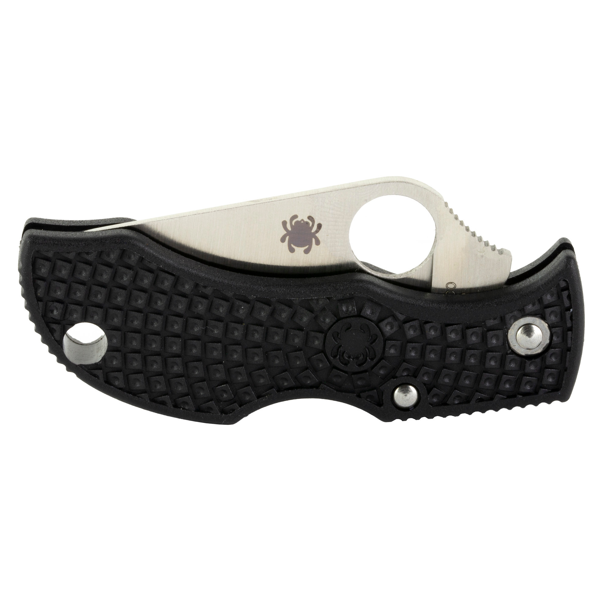SpydercoManbug1.95" Folding Plain VG-10 SS Blade Black FRN Handle