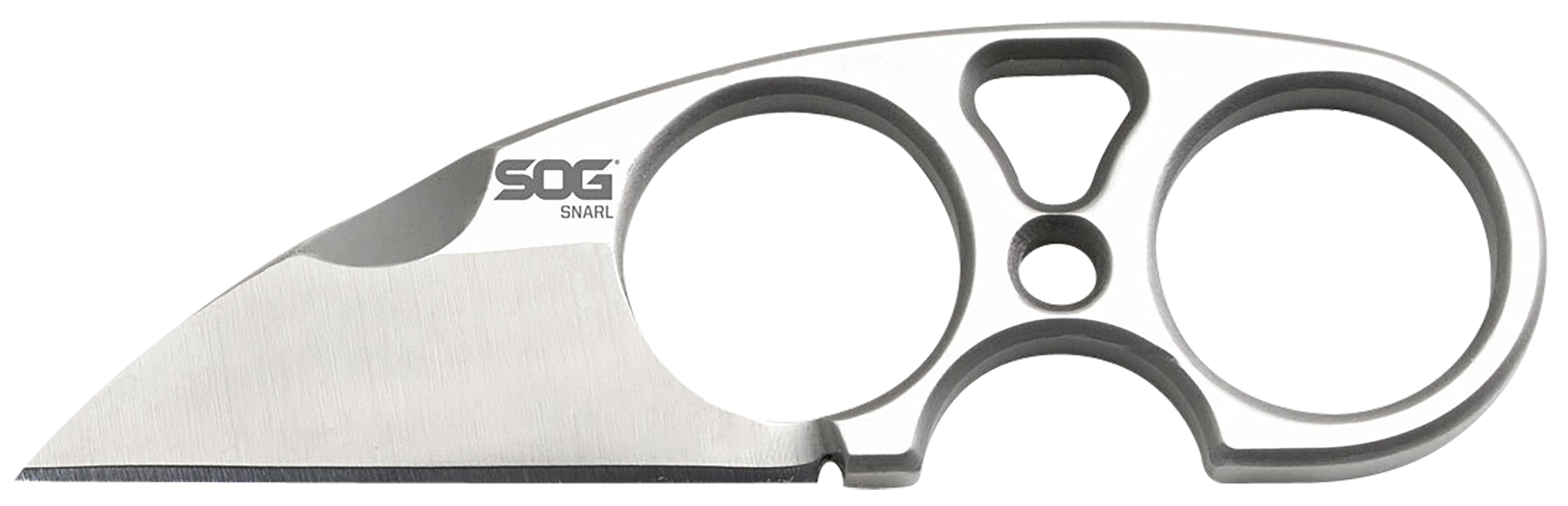 S.O.G SOGJB01KCP Snarl2.30" Fixed Plain Sheepsfoot Satin 9Cr18MoV SS Blade/ Silver Stainless Steel Handle