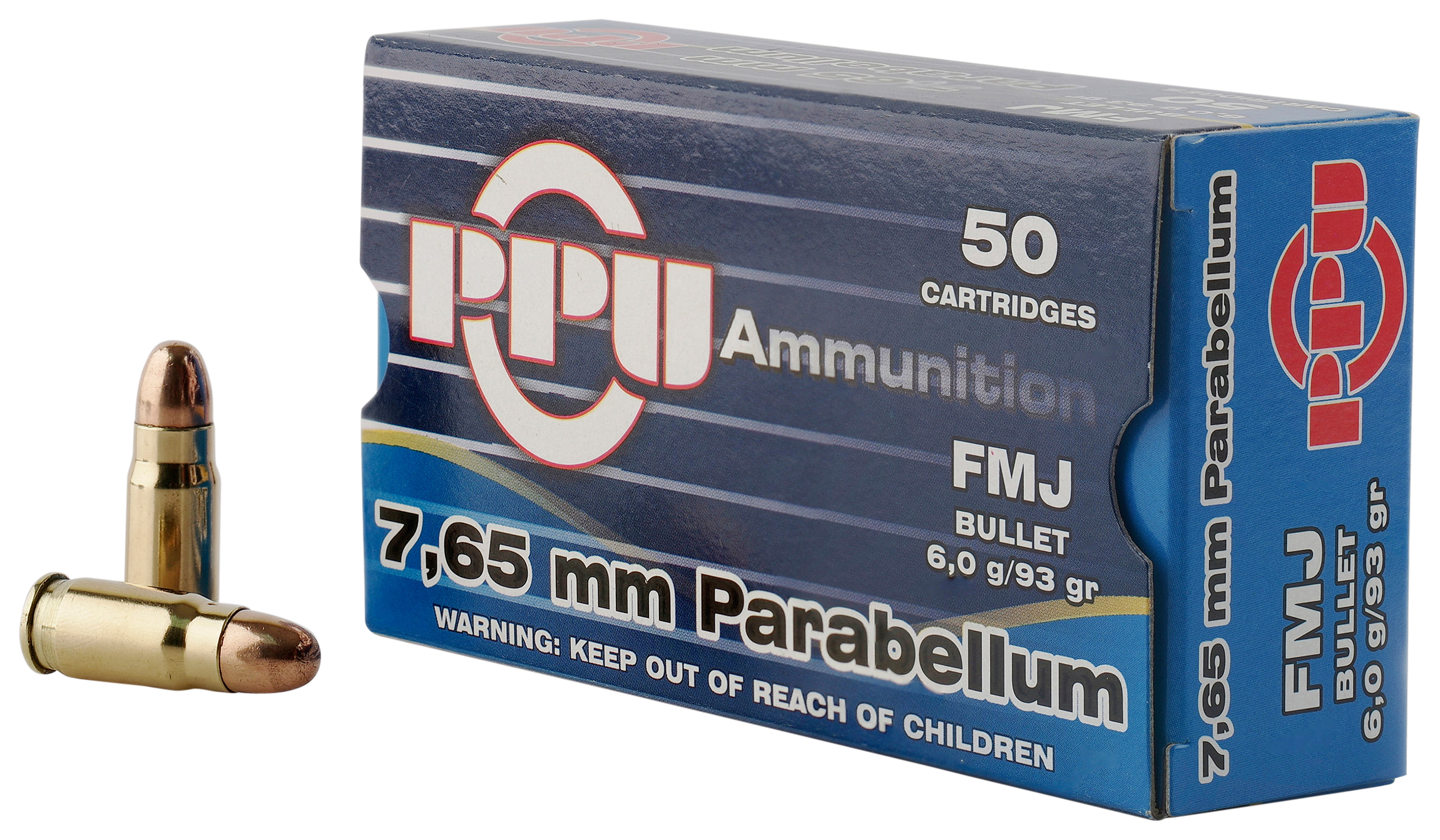PPU PPH765P Handgun Defense 7.65x21mm Parabellum 93 gr FMJ50rd Bx