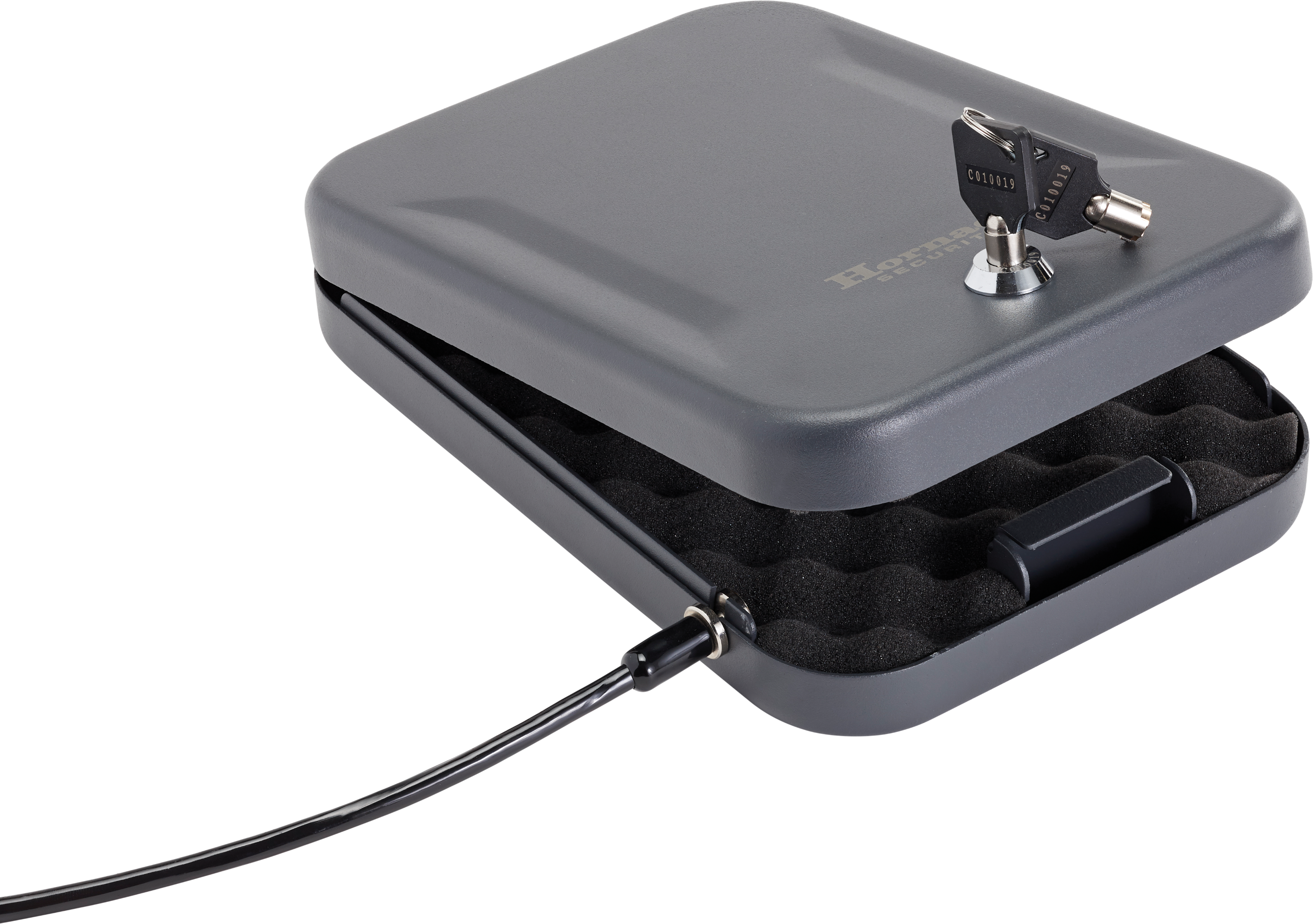 Hornady 95200 Standard Lock Box Large Key Entry Black Steel Holds 1 Handgun 9.50" L x 6.50" W x 1.75" D