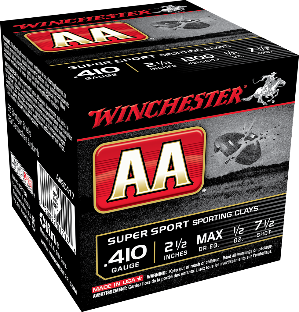 Winchester Ammo AASC417 AA Super Sport Sporting Clay 410 Gauge 2.50" 1/2 oz 1300 fps 7.5 Shot 25ea