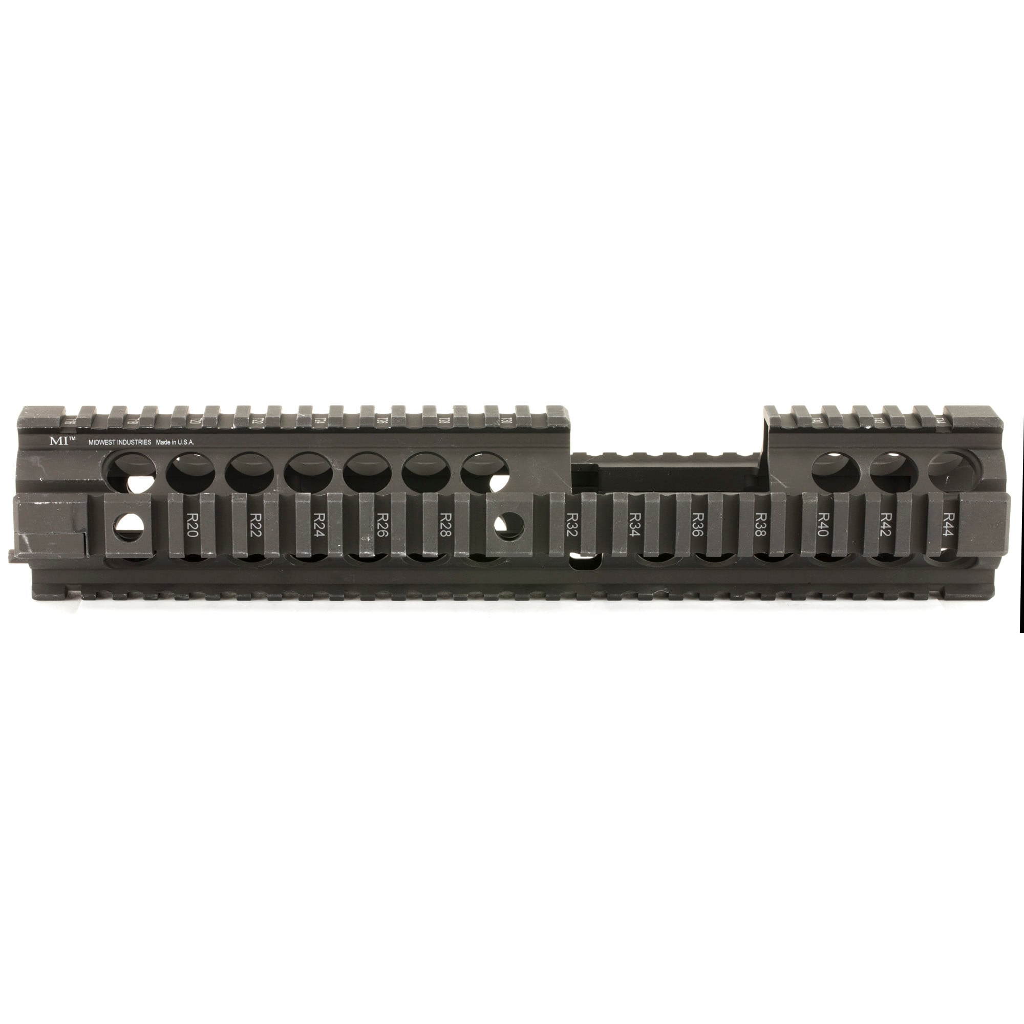 Midwest Industries Gen 2 Free Float 2-Piece Handguard Quad Rail AR-15 Extended Carbine Length Aluminum Black