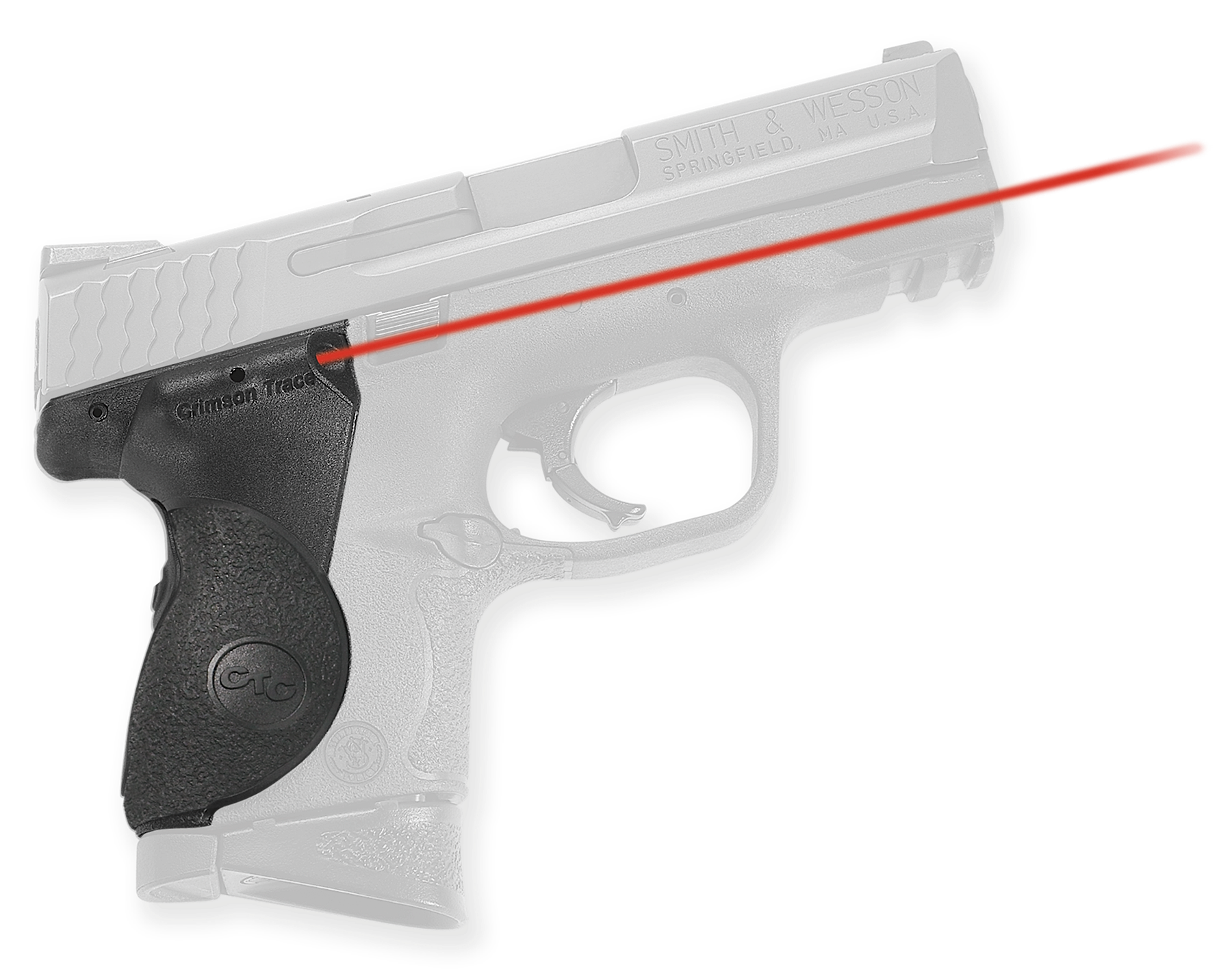 Crimson Trace LG661 Lasergrips5mW Red Laser with 633nM Wavelength & 50 ft Range Black Finish for S&W M&P Compact