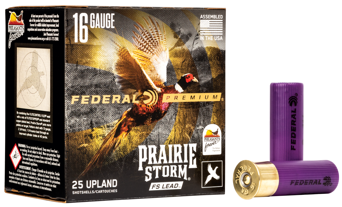 Federal PFX164FS4 Premium Prairie Storm FS 16 Gauge 2.75" 1 1/4 oz 1425 fps 4 Shot 25ea