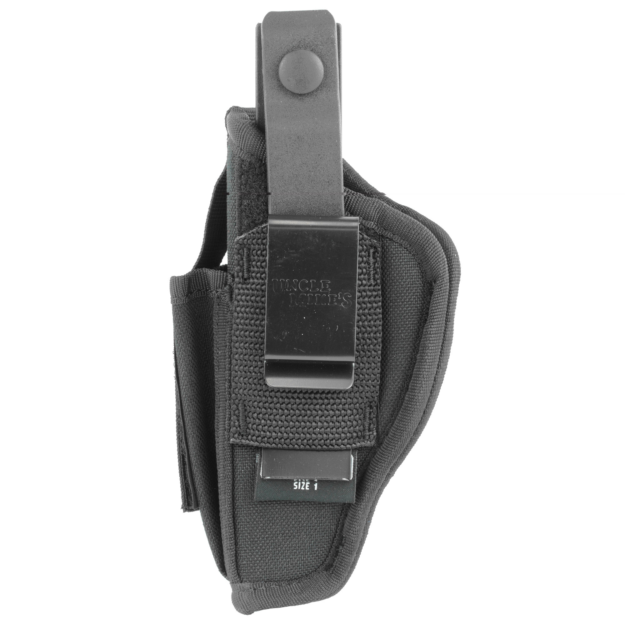 Uncle Mike's 70010 Sidekick Hip Holster IWB/OWB Size 01 Black Kodra Nylon Belt Clip Fits Medium Autos Fits 3-4" Barrel Belt 2.25" Wide Includes Adjustment Tool Ambidextrous