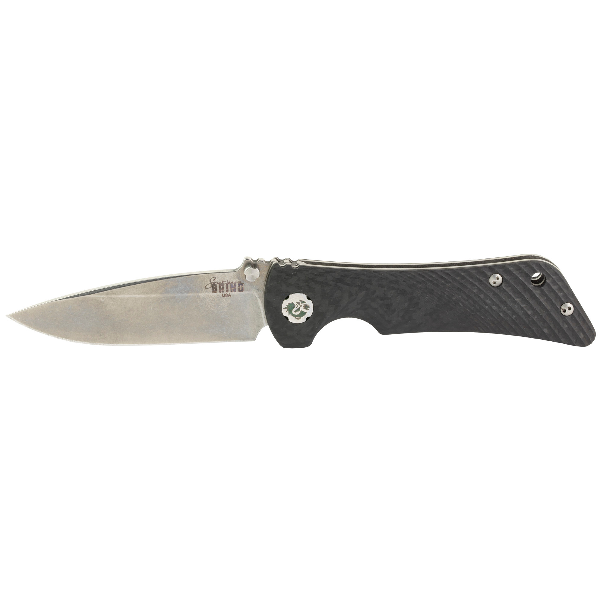 Southern Grind SG06030008 Spider Monkey3.25" Folding Drop Point Plain Satin S35VN SS Blade/ 4.19" Black Textured Carbon Fiber Handle Includes Pocket Clip