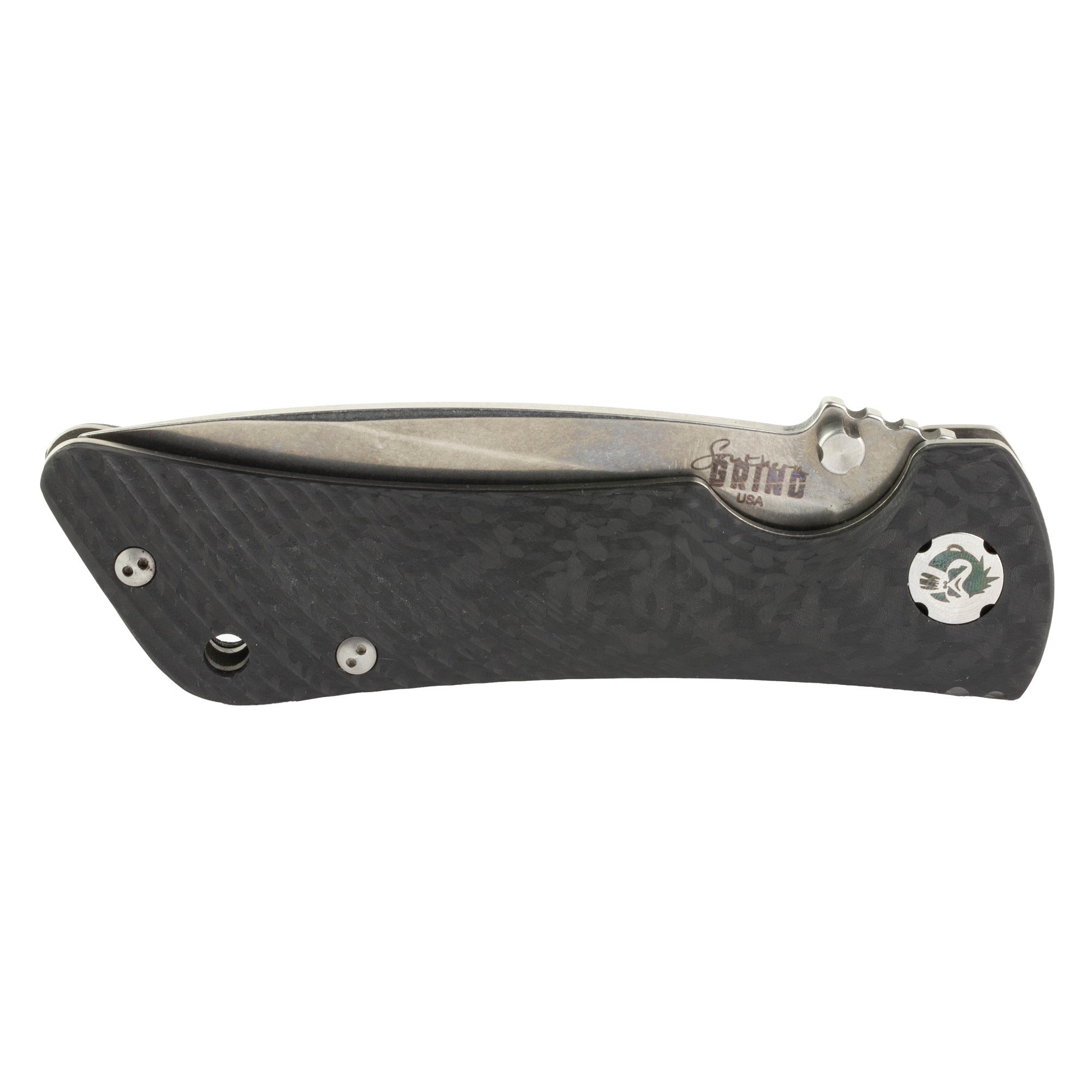 Southern Grind SG06030008 Spider Monkey3.25" Folding Drop Point Plain Satin S35VN SS Blade/ 4.19" Black Textured Carbon Fiber Handle Includes Pocket Clip