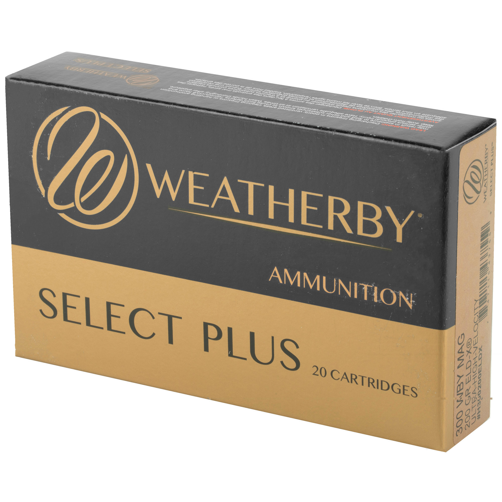 Weatherby Select Plus Ammunition 300 Weatherby Magnum 200 Grain Polymer Tip Boat Tail 20RD