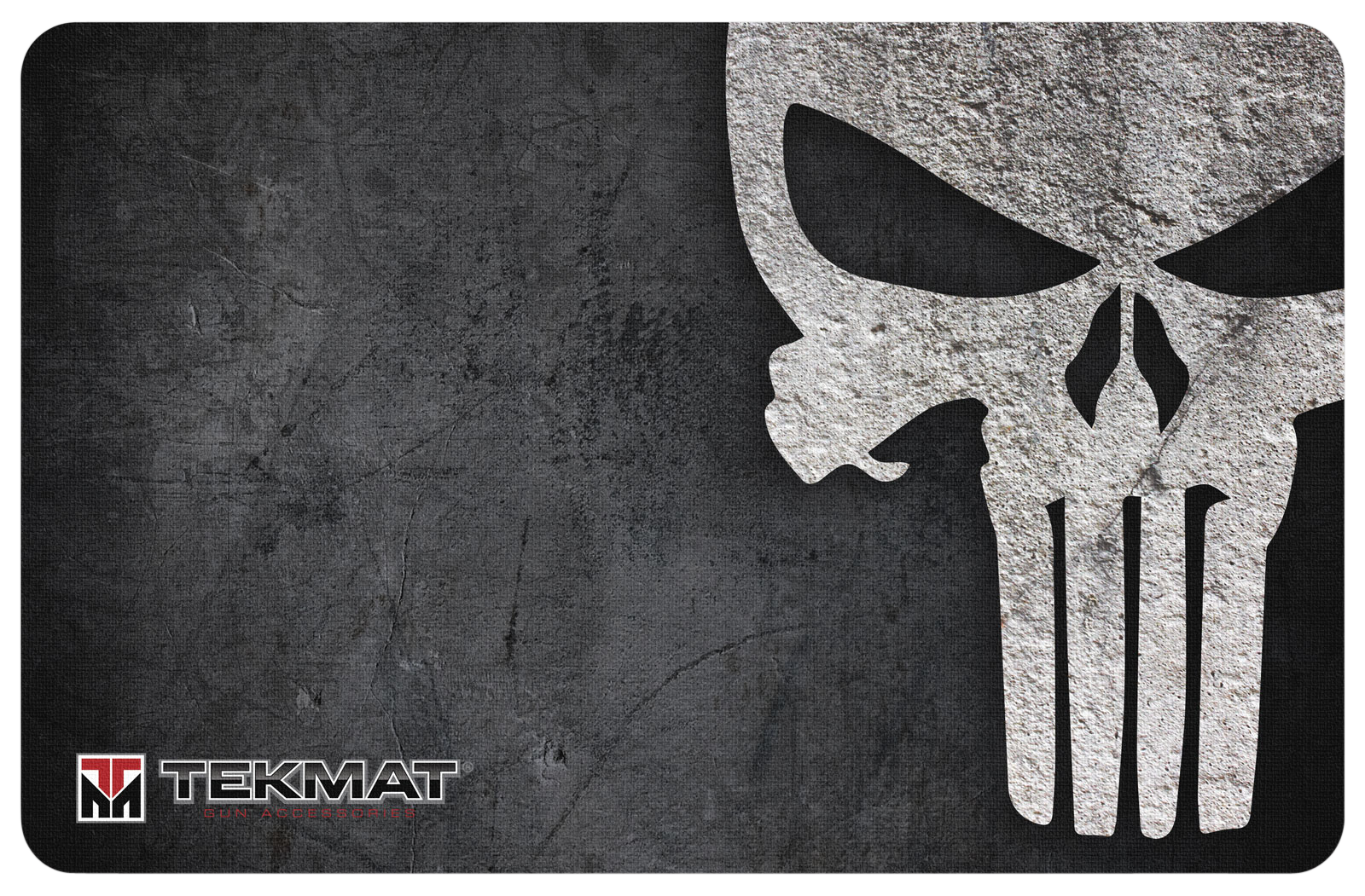 TekMat TEKR42PUNISHER Punisher Door Mat Black/Gray Rubber 42" Long Punisher Skull