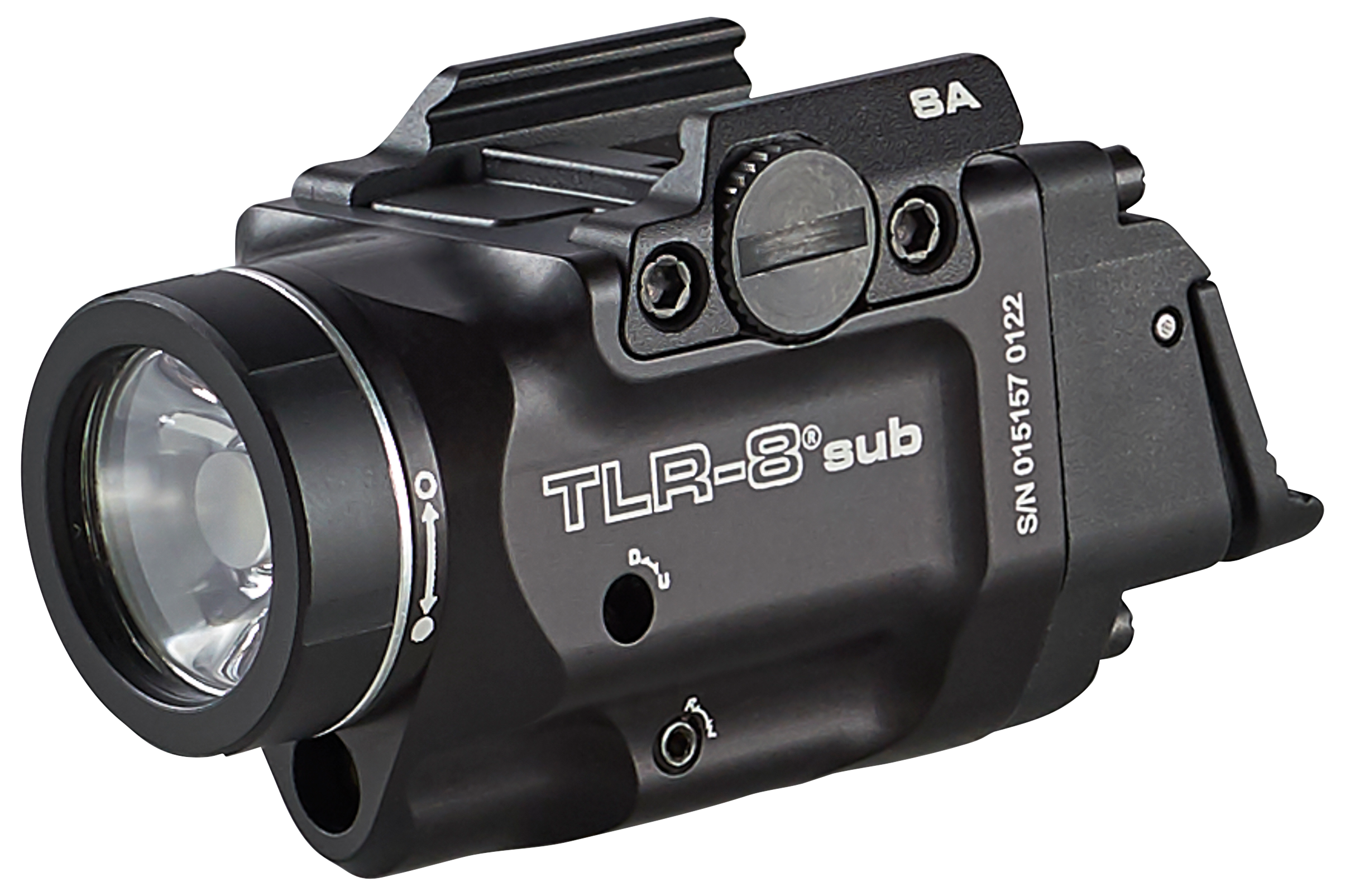 Streamlight 69419 TLR-8 Sub w/Laser Red Laser 500 Lumens 640-660nM Wavelength, Black 141 Meters Beam Distance, Fits Springfield Hellcat Handgun Rail Clamp Mount