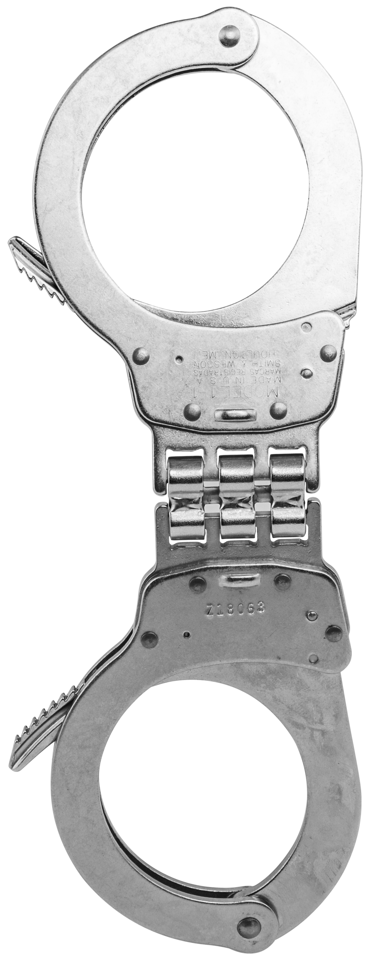 Smith & Wesson 350133 1H-1 Hinged Universal Handcuffs Nickel S&W 350133 Mod 1H Handcuff Hinge Nkl