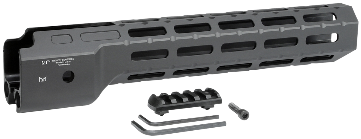Midwest Industries Combat Rail M-LOK Handguard Ruger PC9 12" Aluminum Black