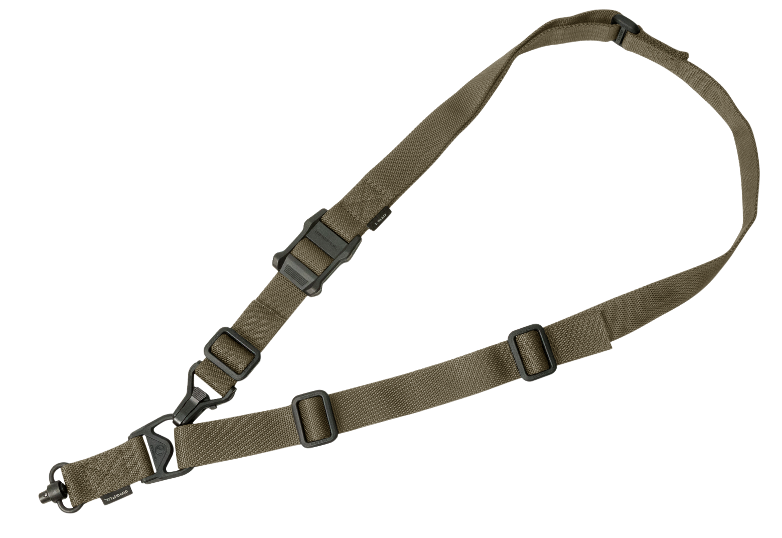 Magpul MAG515-RGR MS3 Single QD Sling GEN2 made of Nylon Webbing with Ranger Green Finish, Adjustable One-Two Point Design & QD Swivel for Rifles