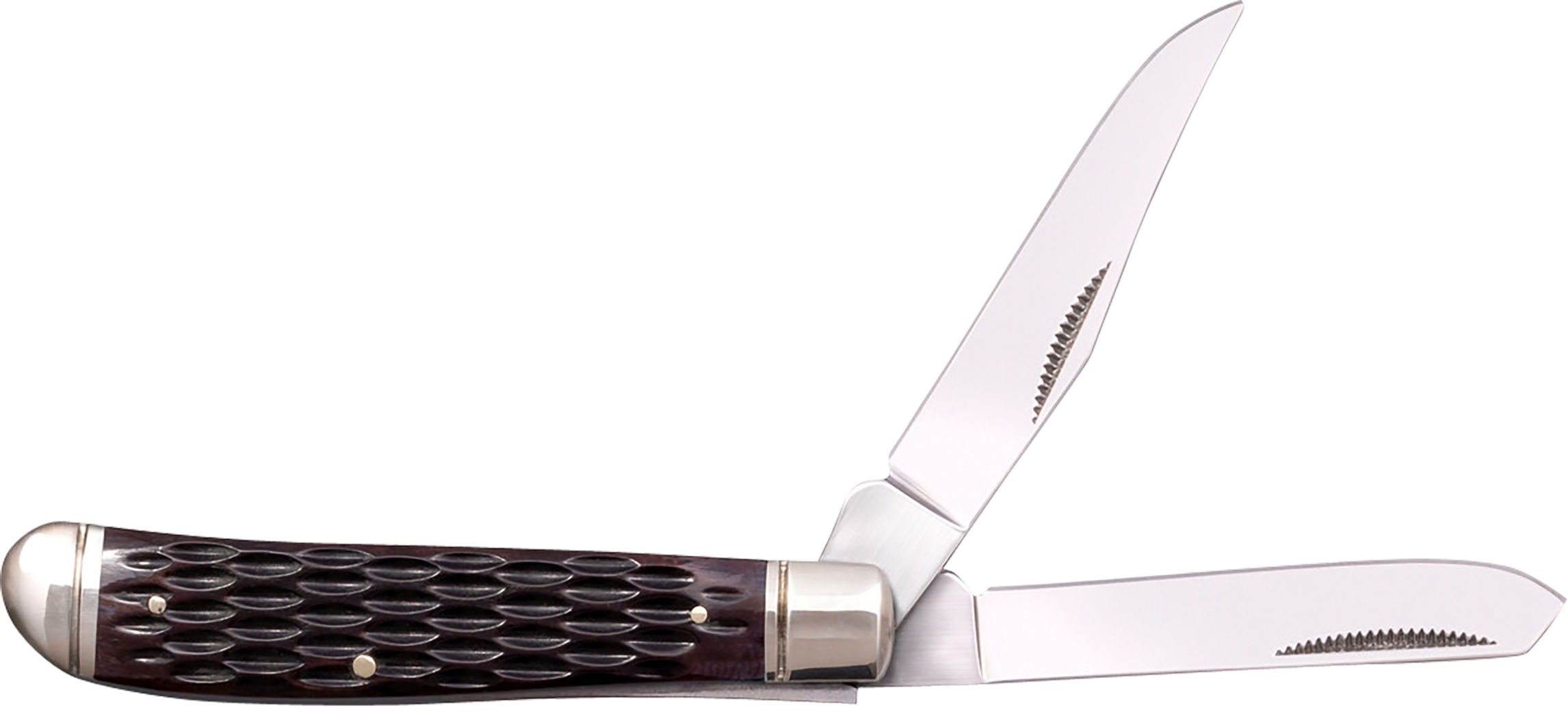 Cold Steel CSFLMTRPRJ TrapperMini 2.60"/2.70" Folding Clip/Spey Plain 3Cr13MoV SS Blade/Brown Jigged w/Polished Bolsters Bone Handle