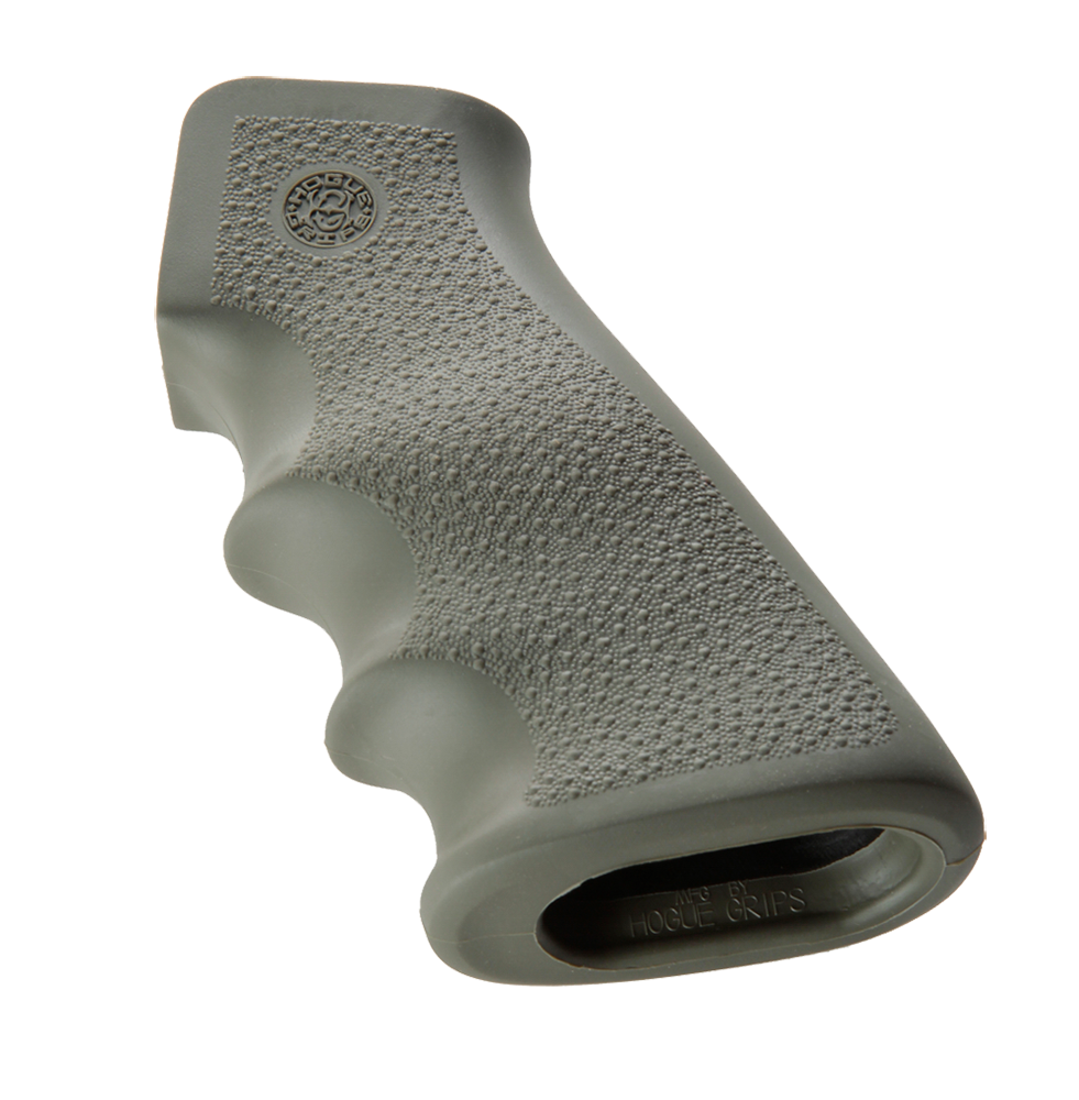 Hogue 15001 OverMolded Grip Cobblestone OD Green Rubber with Finger Grooves for AR-15, M16