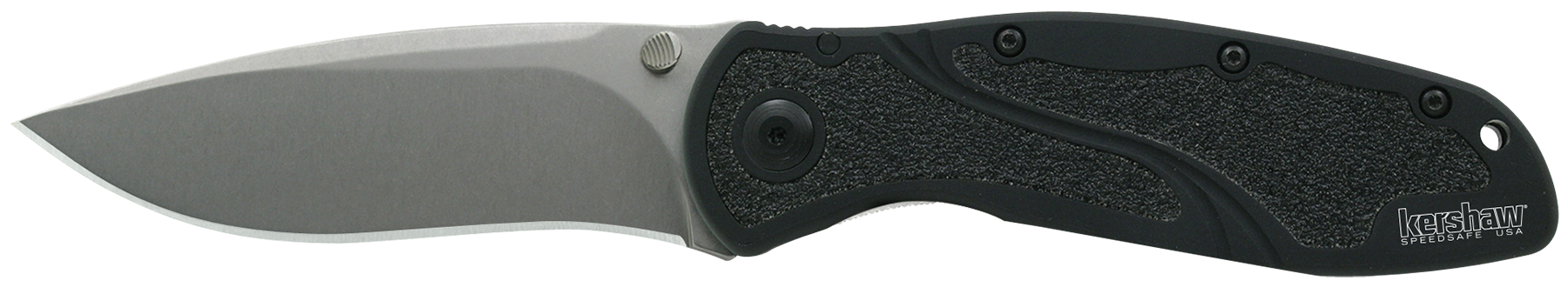 Kershaw 1670S30V Blur3.40" Folding Drop Point w/Recurve Plain Stonewashed Powder Coated CPM S30V SS Blade Black Anodized Aluminum Handle Includes Pocket Clip