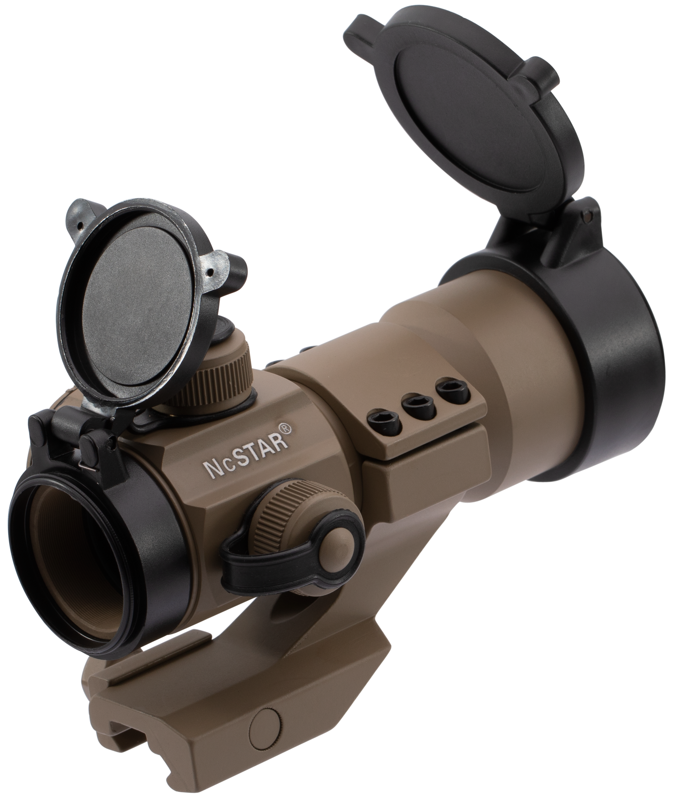 NcStar DRGB135T 35mm Red/Green/Blue Dot Optic Tan Small Tube 1x35mm 3 MOA Red/Green/Blue Dot Illuminated Reticle