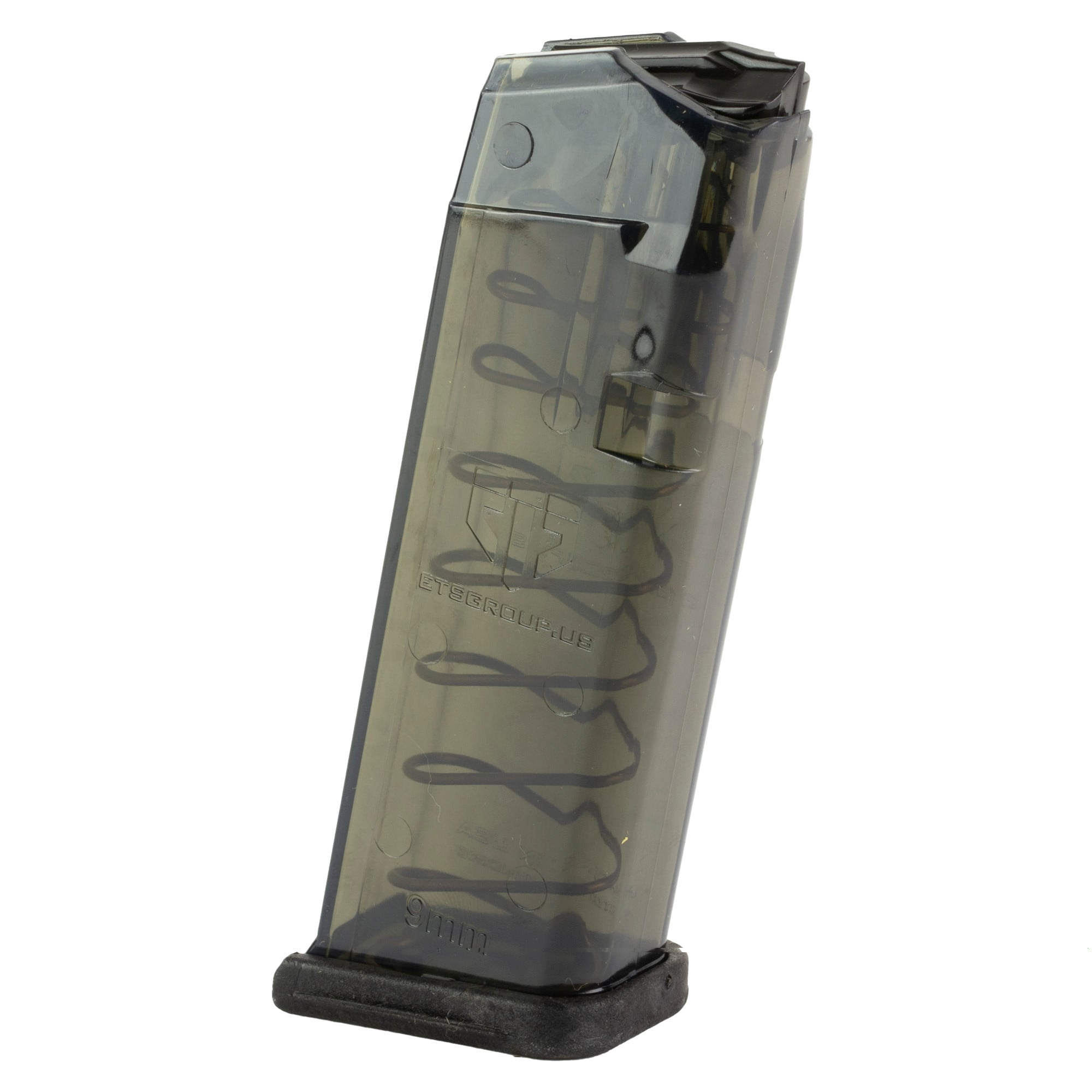 ETS Group SMKGLK19 Pistol Mags15rd Standard 9mm Luger Compatible w/ Glock 19 Compatible w/ Glock 26 Smoke Polymer