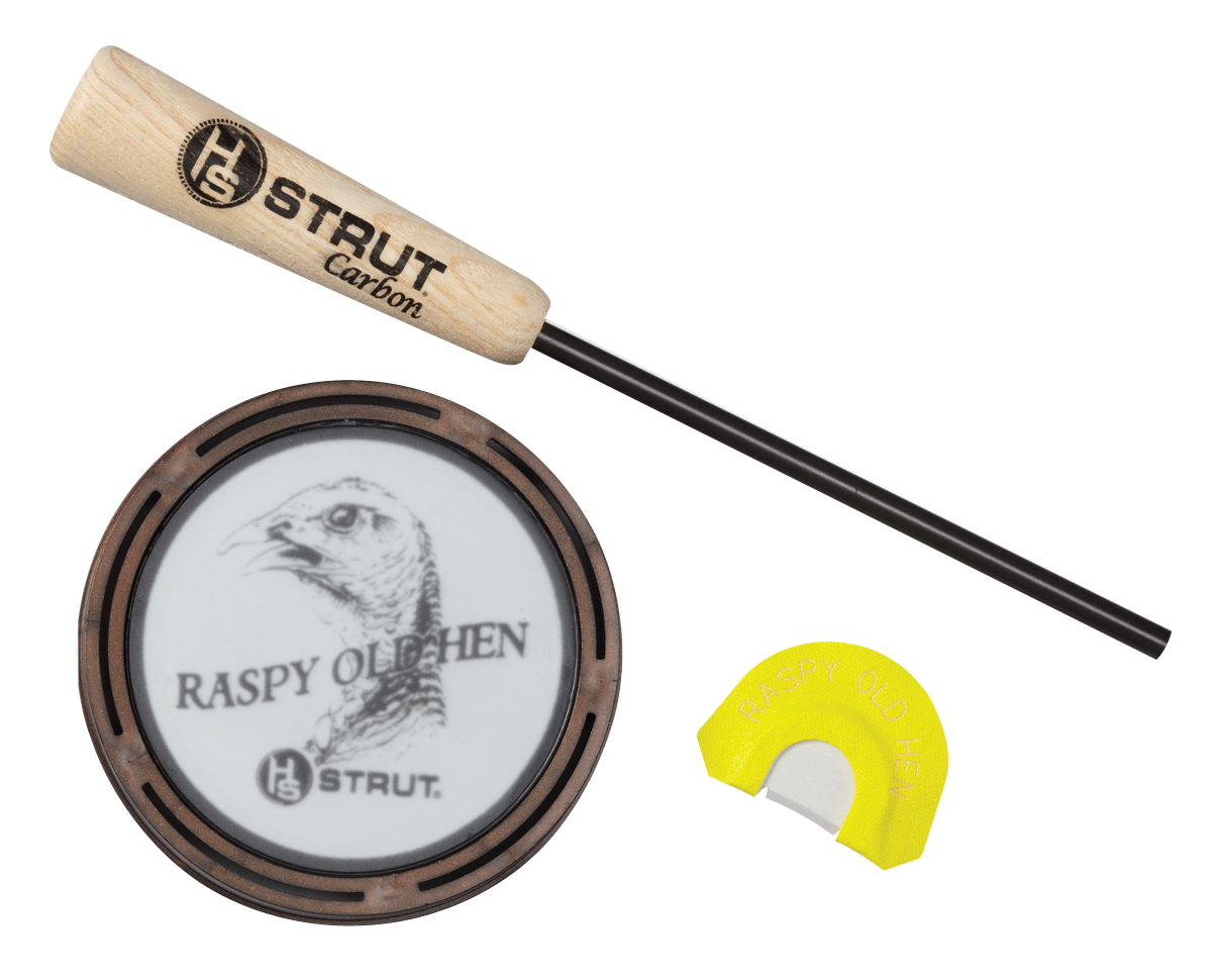 HS Strut 07011 Raspy Old HenFriction Call Turkey Hen Sounds Attracts Turkeys Glass/Carbon