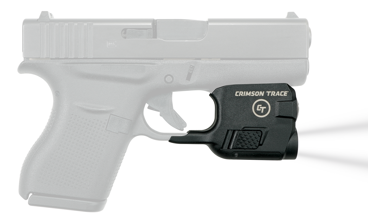 Crimson Trace LTG773 LightguardMatte Black Polymer Compatible w/Glock 4243/43X/48 Handgun 110 Lumens White LED Bulb