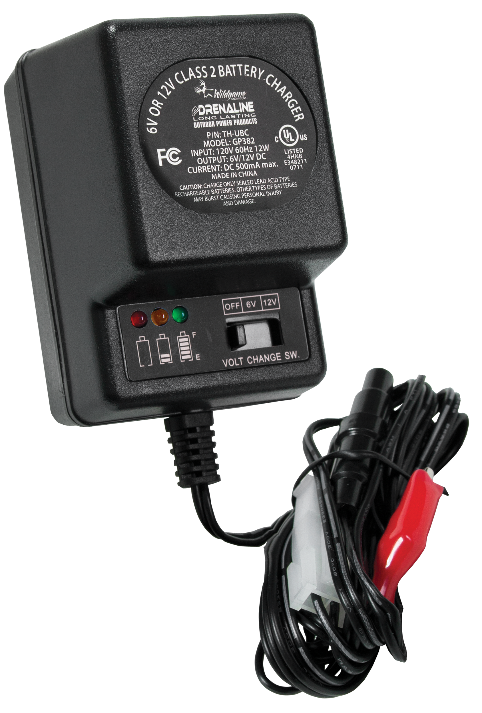 Wildgame Innovations WGIWGIBC0005 Battery ChargerBlack 6 Volt-12 Volt