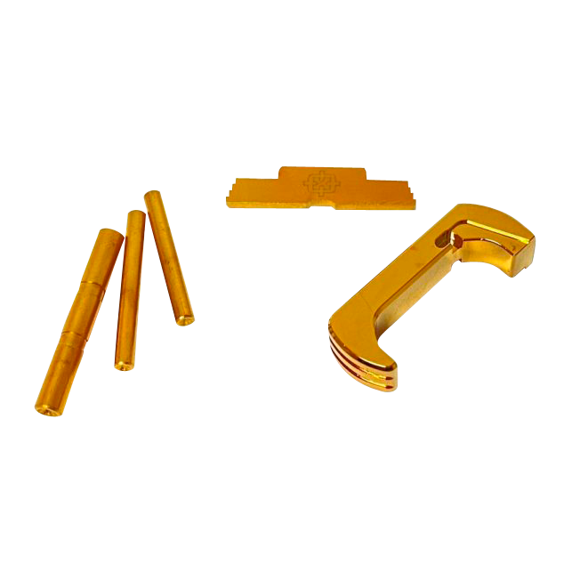 Cross Armory CRG4OKGD 3 Piece KitExtended Compatible w/Glock Gen4 Gold Anodized Steel/Aluminum Pistol