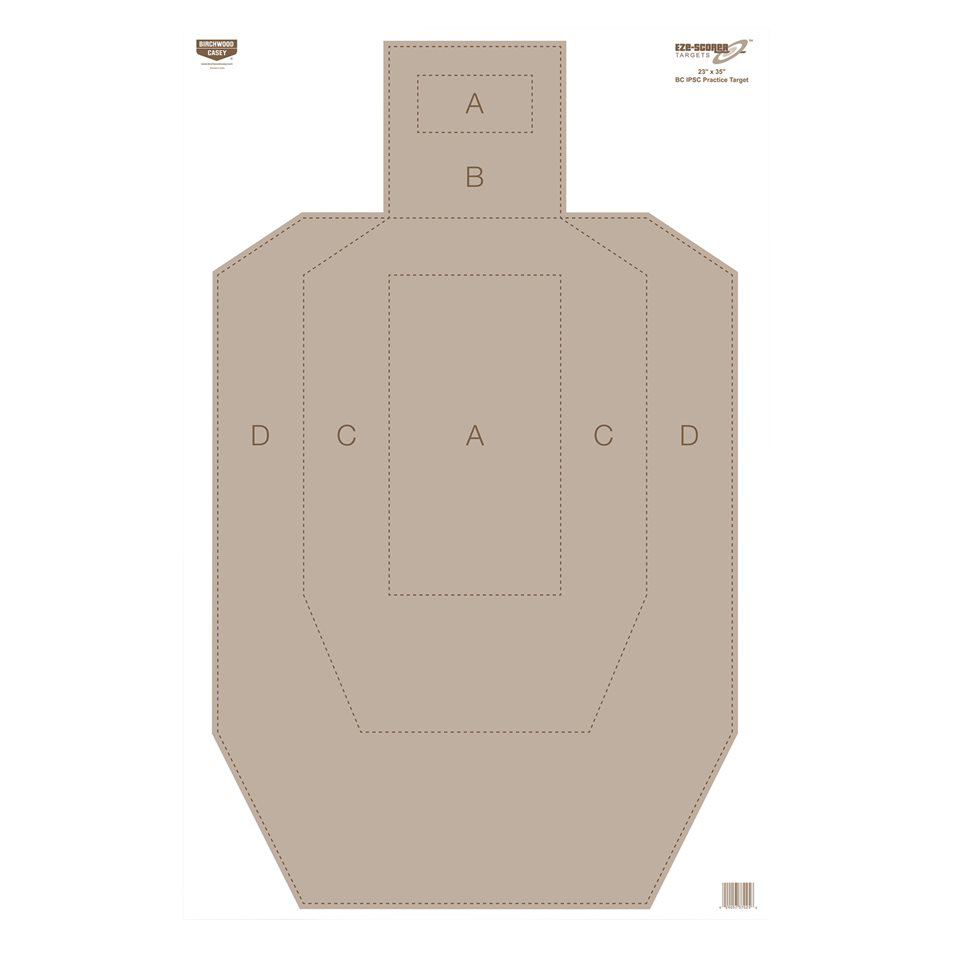 Birchwood Casey 37029 EZE-ScorerIPSC Silhouette Paper Hanging Universal 23" x 35" Tan 5 Pack