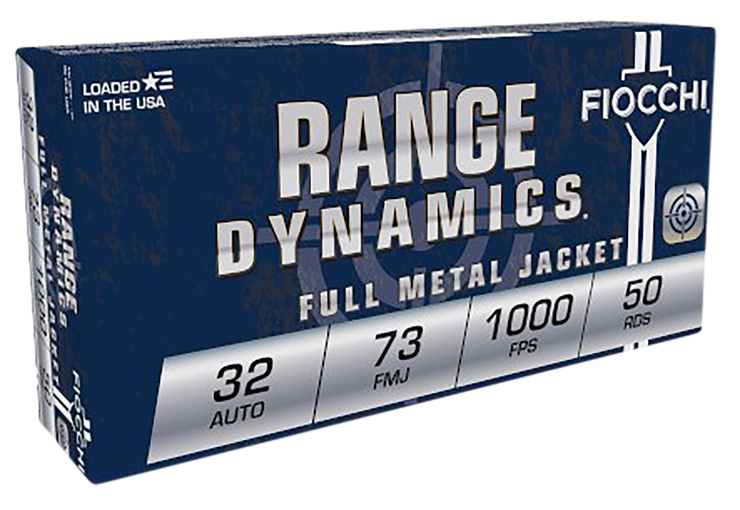 Fiocchi Range Dynamics Ammunition 32 ACP 73 Grain Full Metal Jacket Box of 50