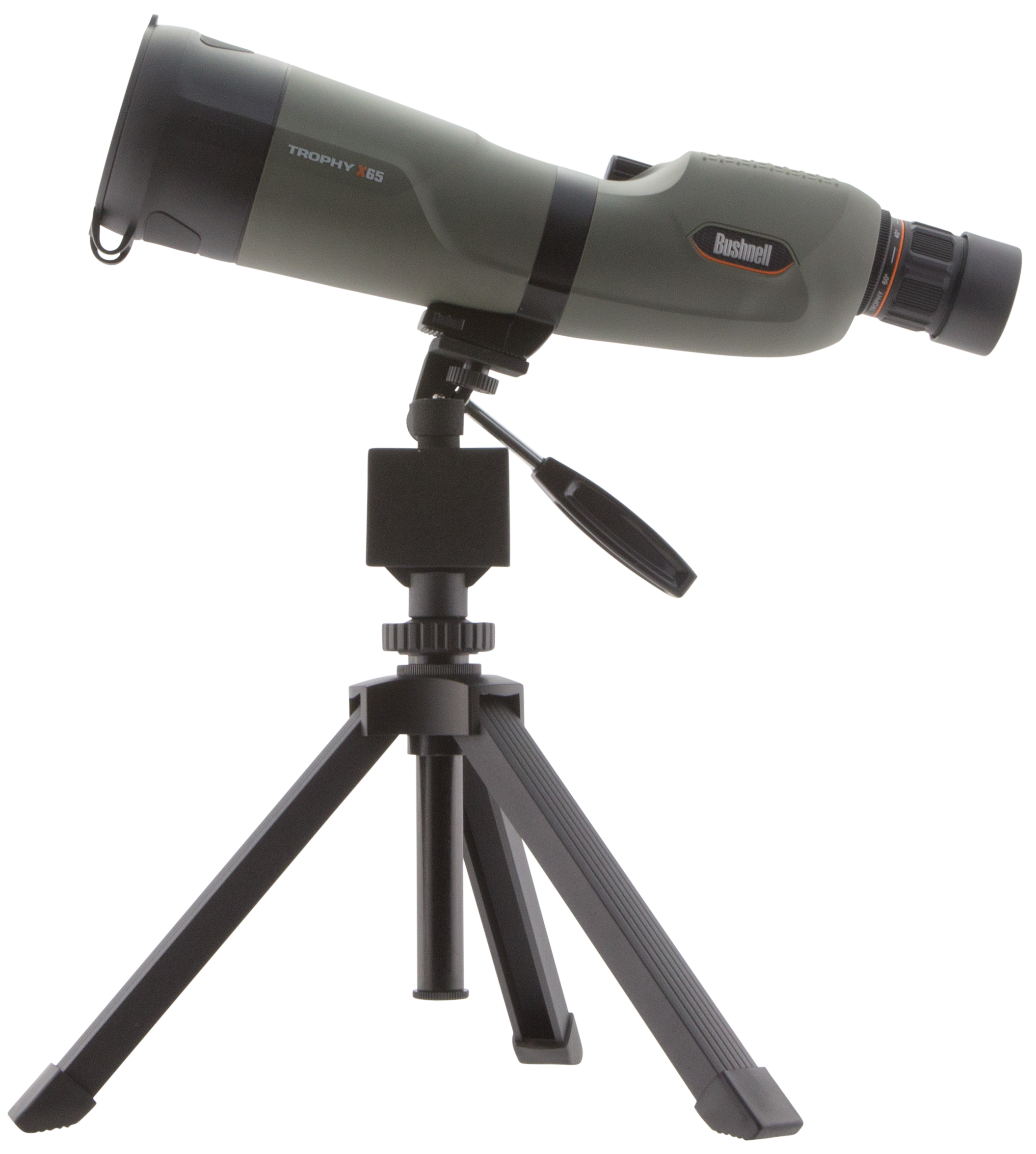 Bushnell 20-60x65 Trophy Xtreme Spotting Scope Green, Straight Body, Tripod, Hard Case, Soft Case