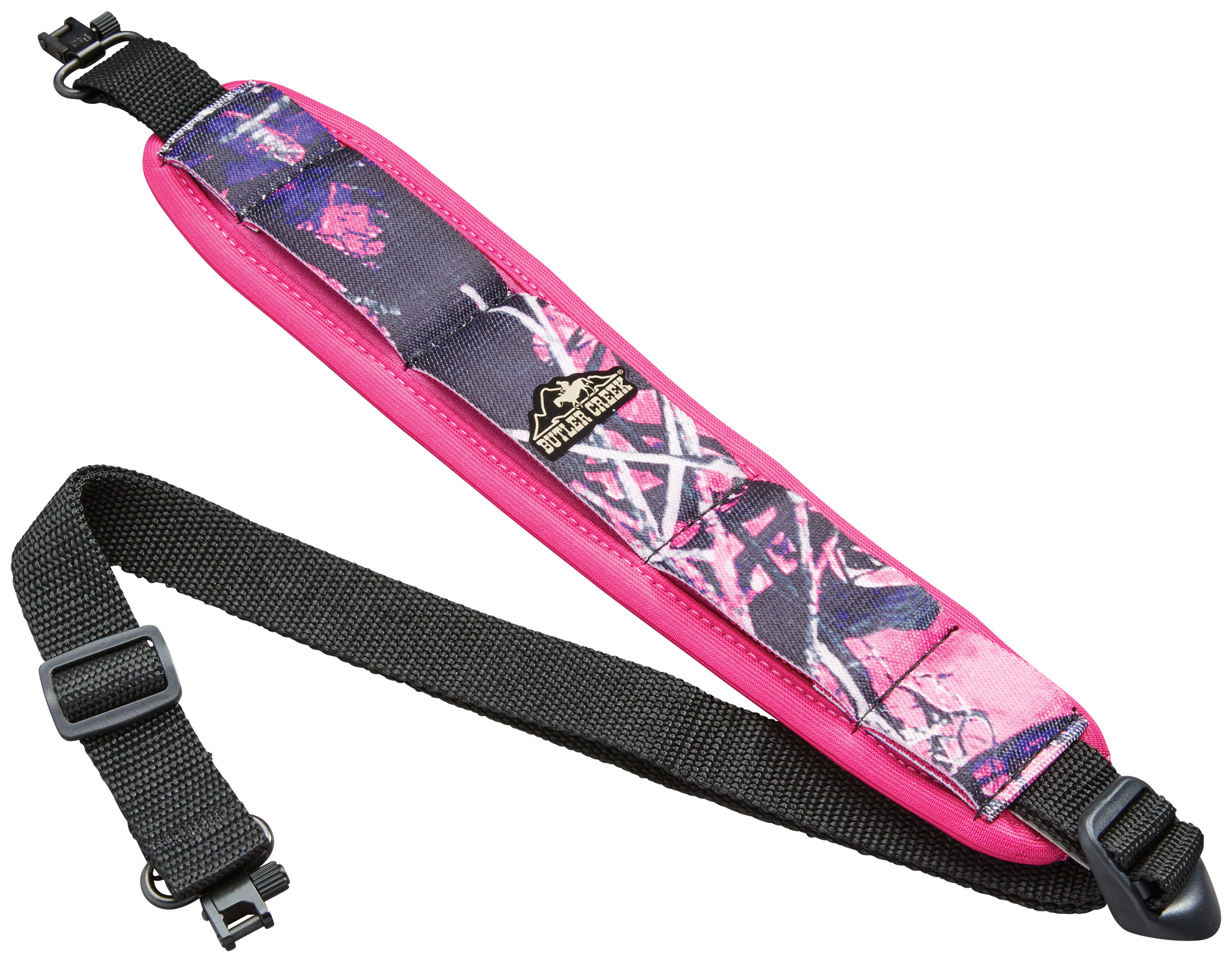 Butler Creek 181010 Comfort Stretch Sling made of Muddy Girl Neoprene with Non-Slip Grippers, 2.50" W, Adjustable Design & QD Swivels for Rifles