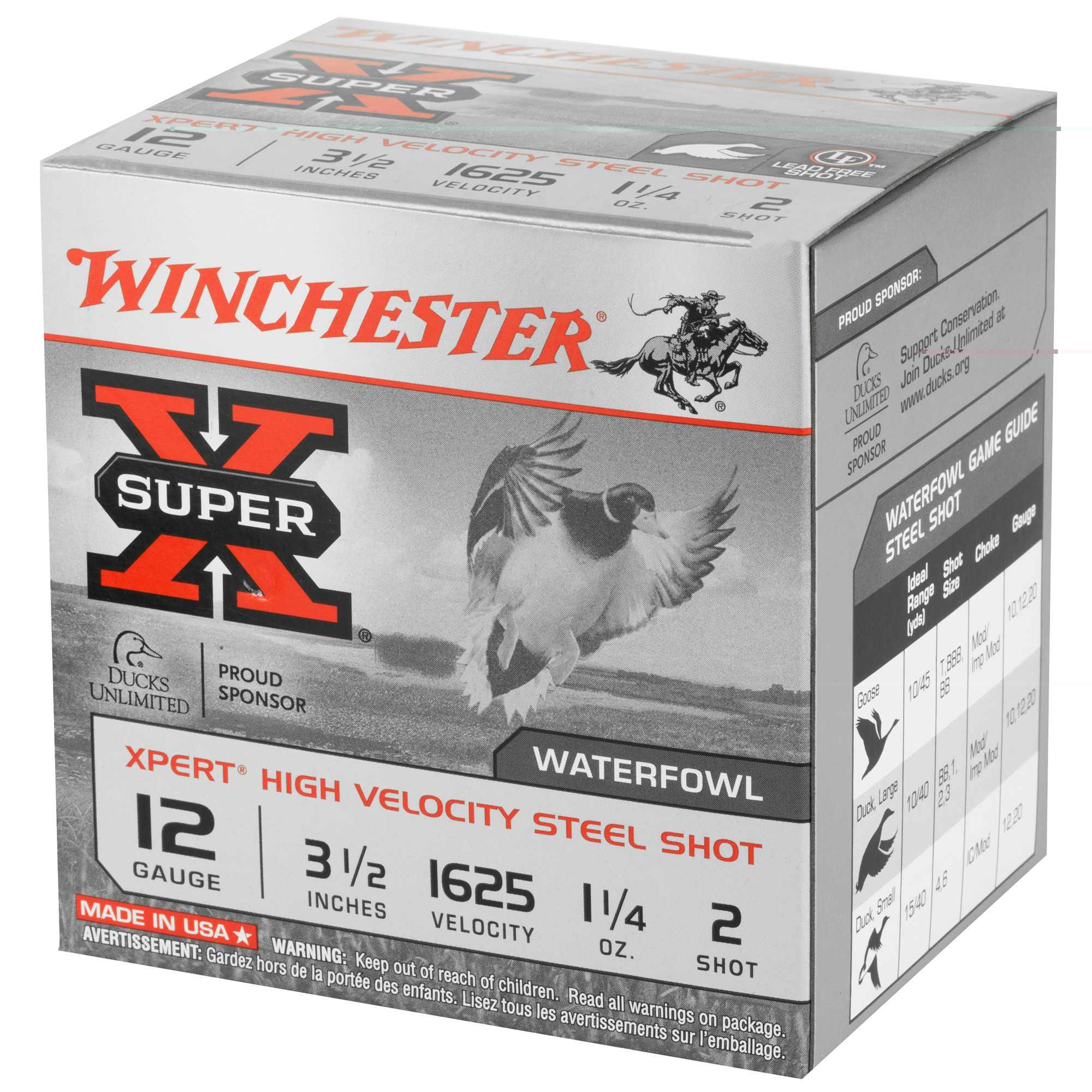Winchester Xpert High Velocity Ammunition 12 Gauge 3-1/2" 1-1/4oz #2 Non-Toxic Plated Steel Shot