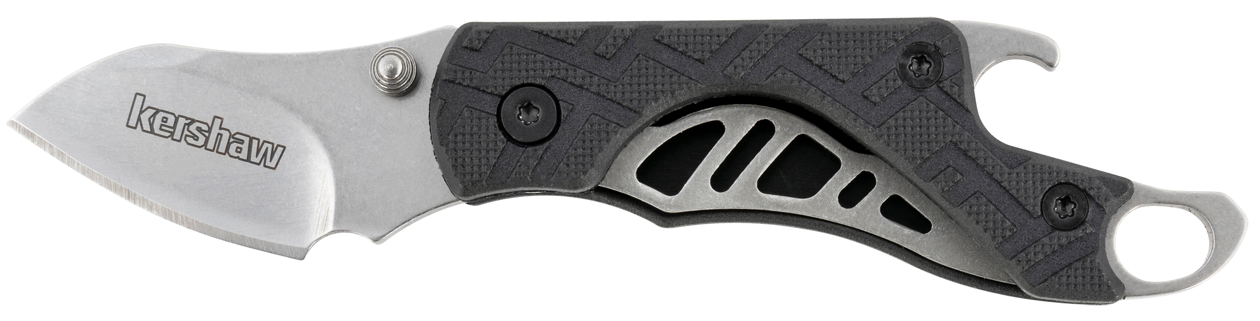 Kershaw 1025X Cinder1.40" Folding Drop Point Plain Stonewashed 3Cr13MoV SS Blade Black Glass-Filled Nylon Handle Includes Key Ring