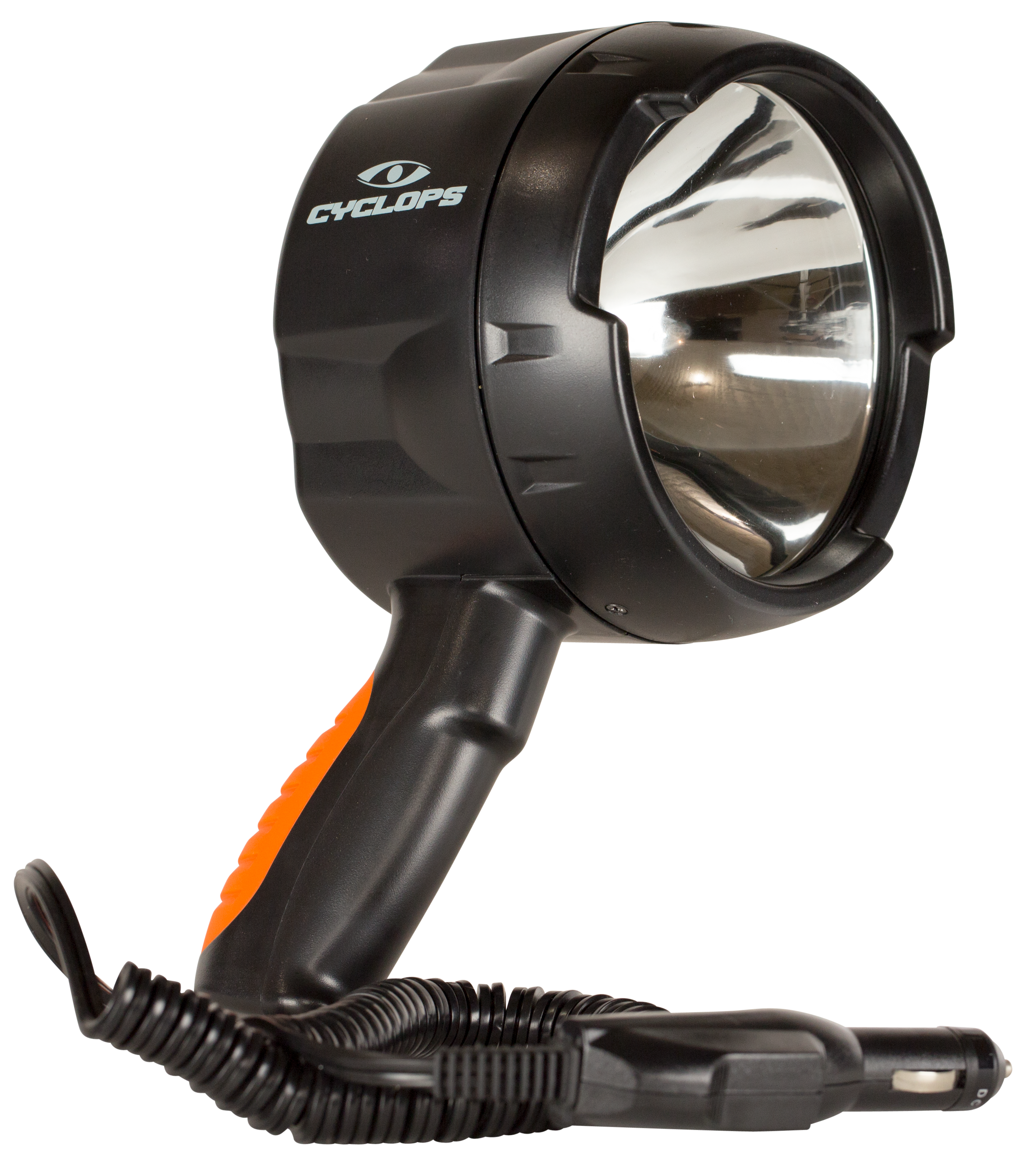Cyclops 1400 Lumen Handheld Spotlight Halogen 12V Plug-In Polymer Black