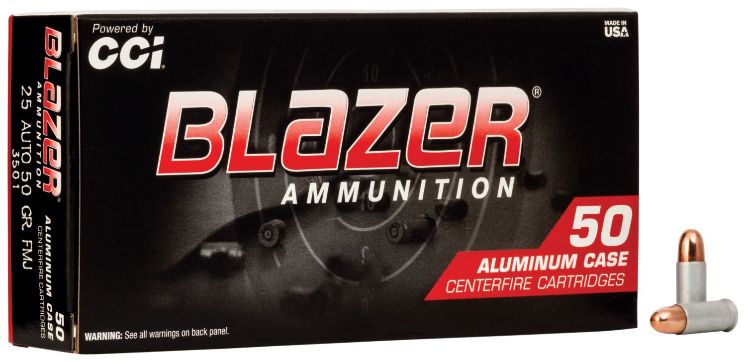 Blazer Ammunition 25 ACP 50 Grain Full Metal Jacket Box of 50