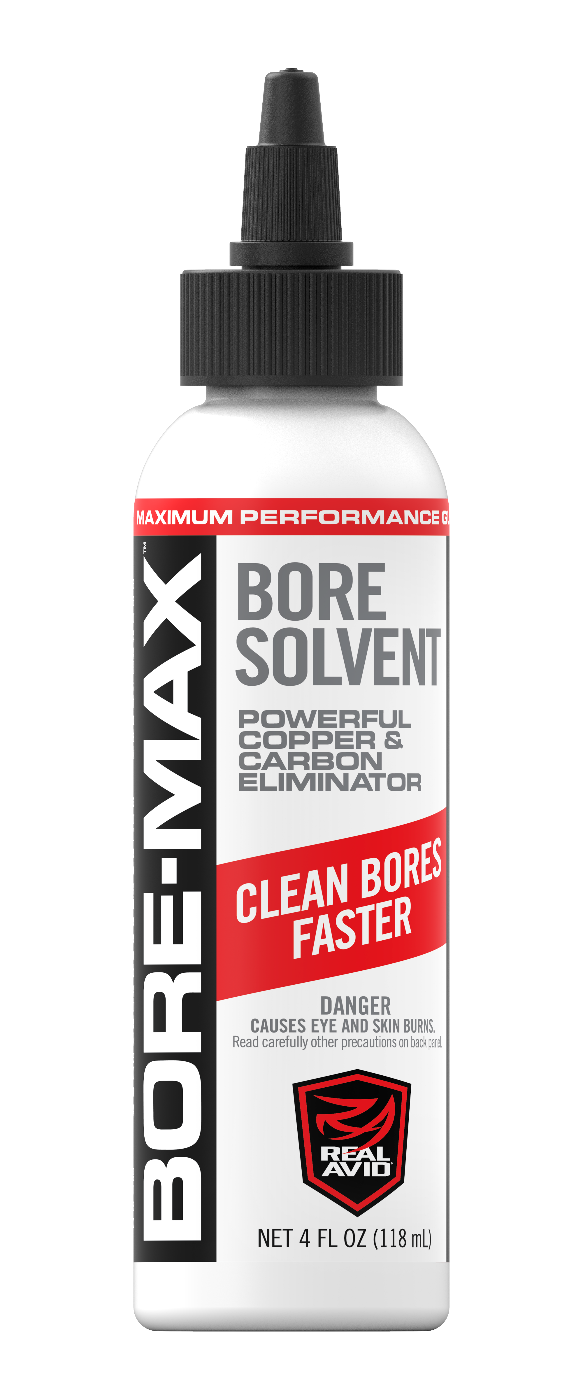 Real Avid AVBMBS4L Bore-Max Solvent Removes Carbon, Powder, Lead, Plastic Fouling 4 oz Bottle