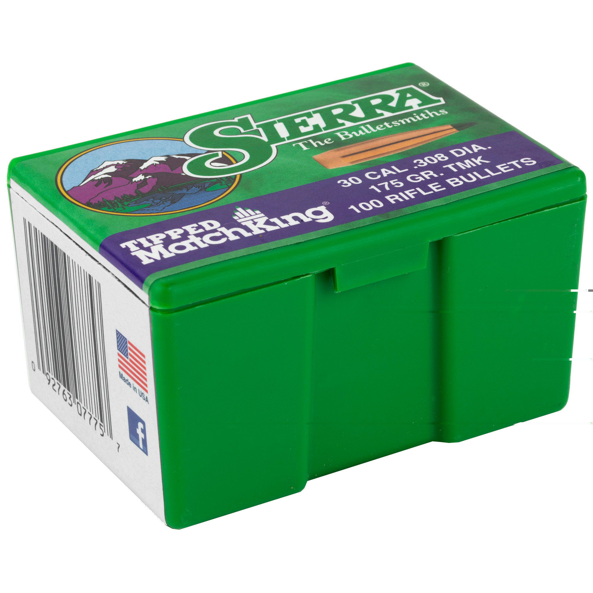Sierra 7775 Tipped MatchKing30 Cal .308 175 gr Tipped MatchKing 100 Per Box