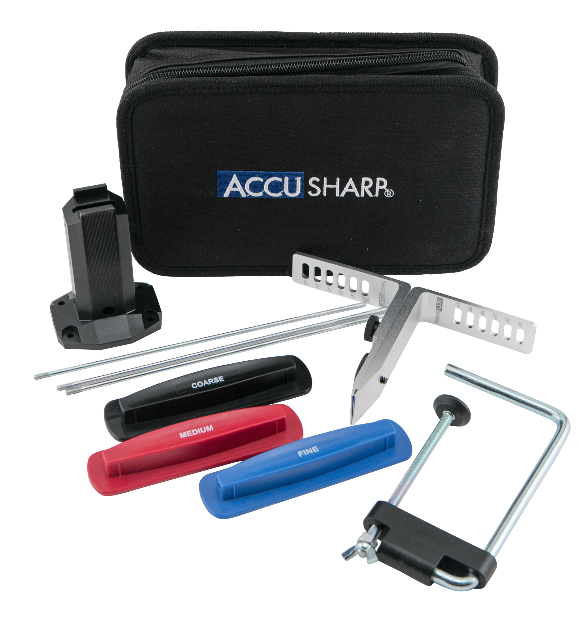 AccuSharp 060C 3-Stone Precision Set Coarse/Medium/Fine Diamond, Alumina, Ceramic Sharpener Multi Color