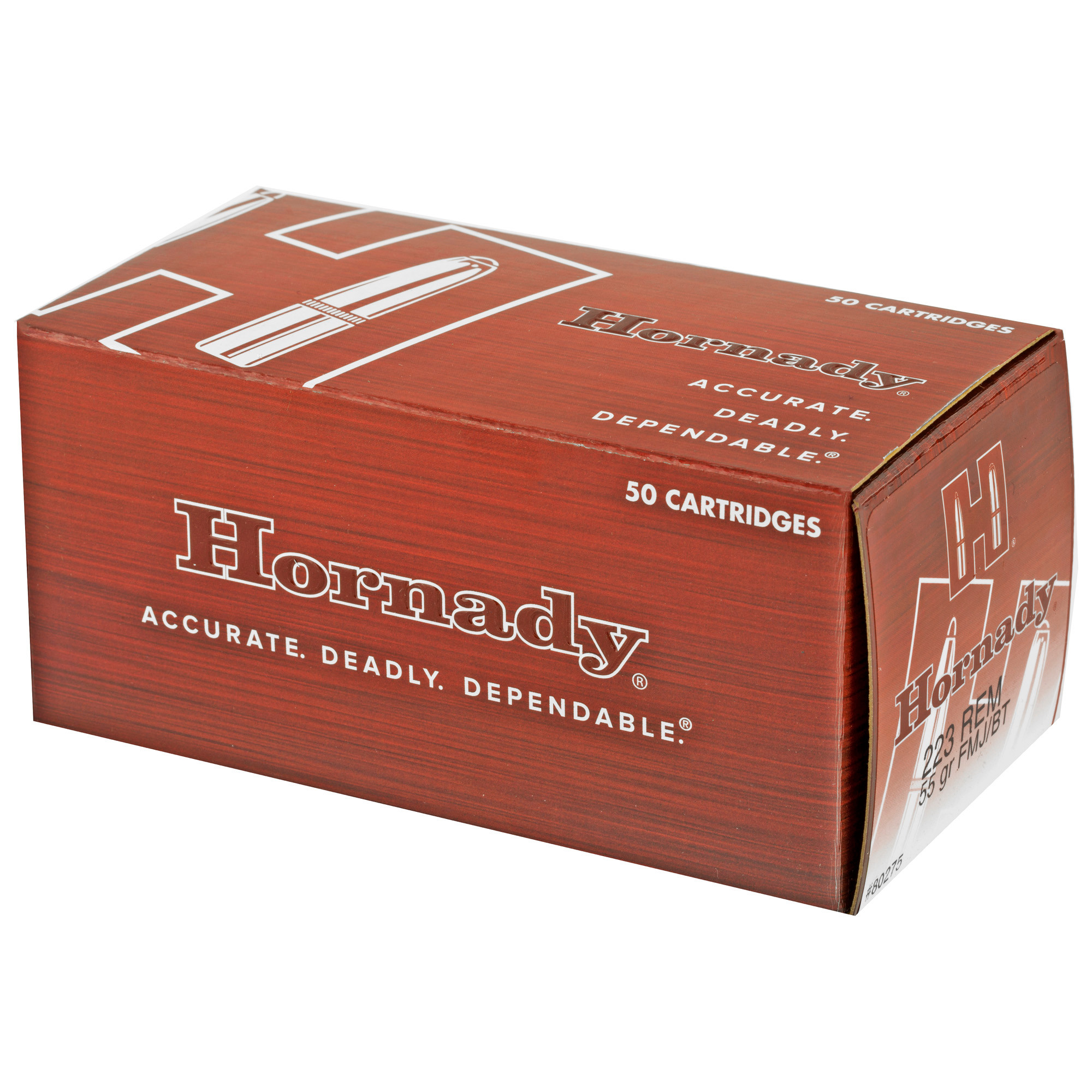 Hornady Custom Ammunition 223 Remington 55 Grain Full Metal Jacket Boat Tail Box of 50
