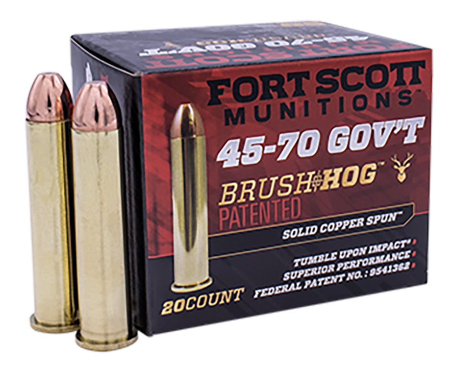 Fort Scott Munitions 4570300SCV1 Tumble Upon Impact (TUI) Brush Hog 45-70 Gov 300 gr Solid Copper Spun (SCS) 20 Per Box/ 10 Cs