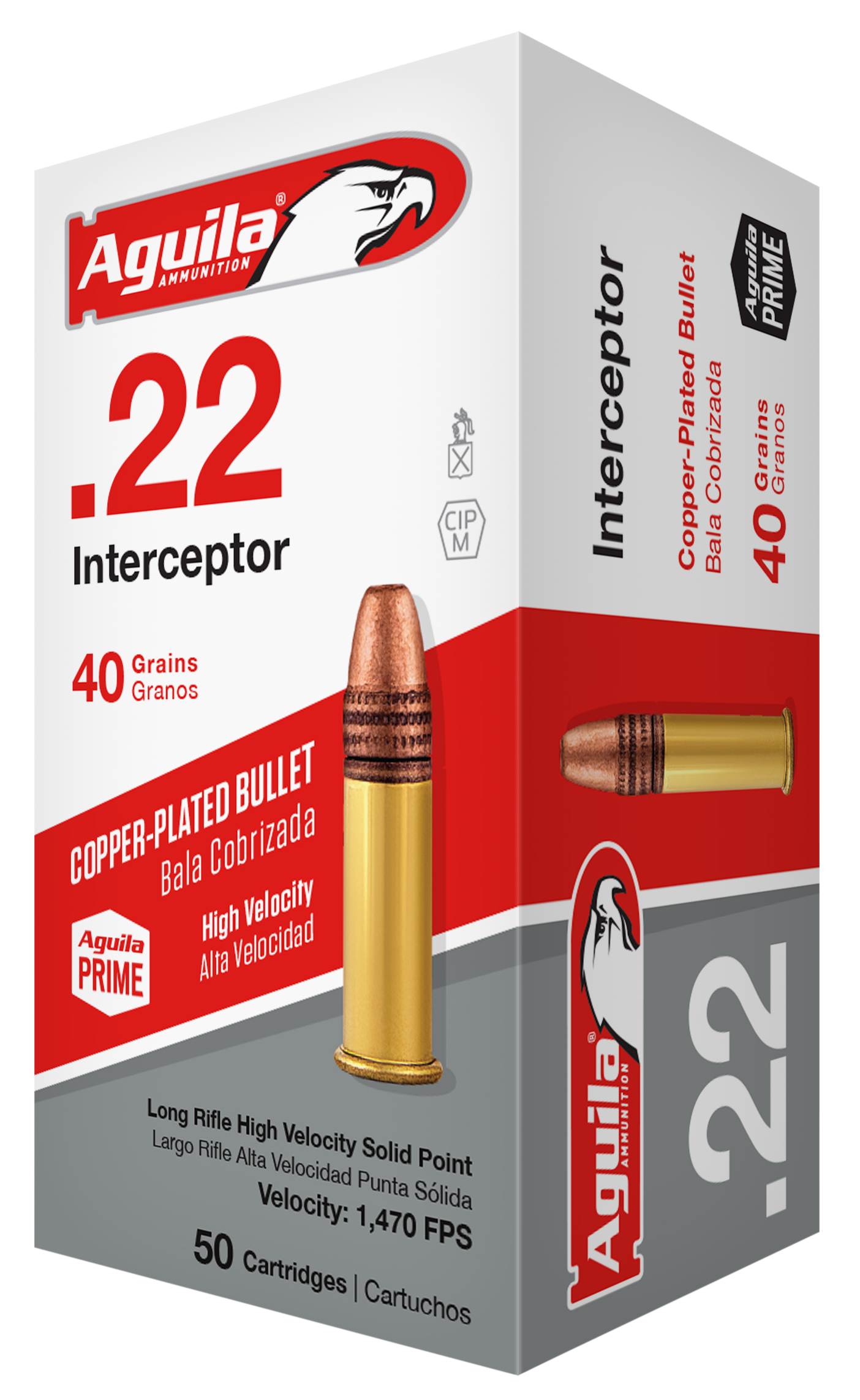 Aguila Interceptor Ammunition 22 Long Rifle 40 Grain Plated Lead Round Nose