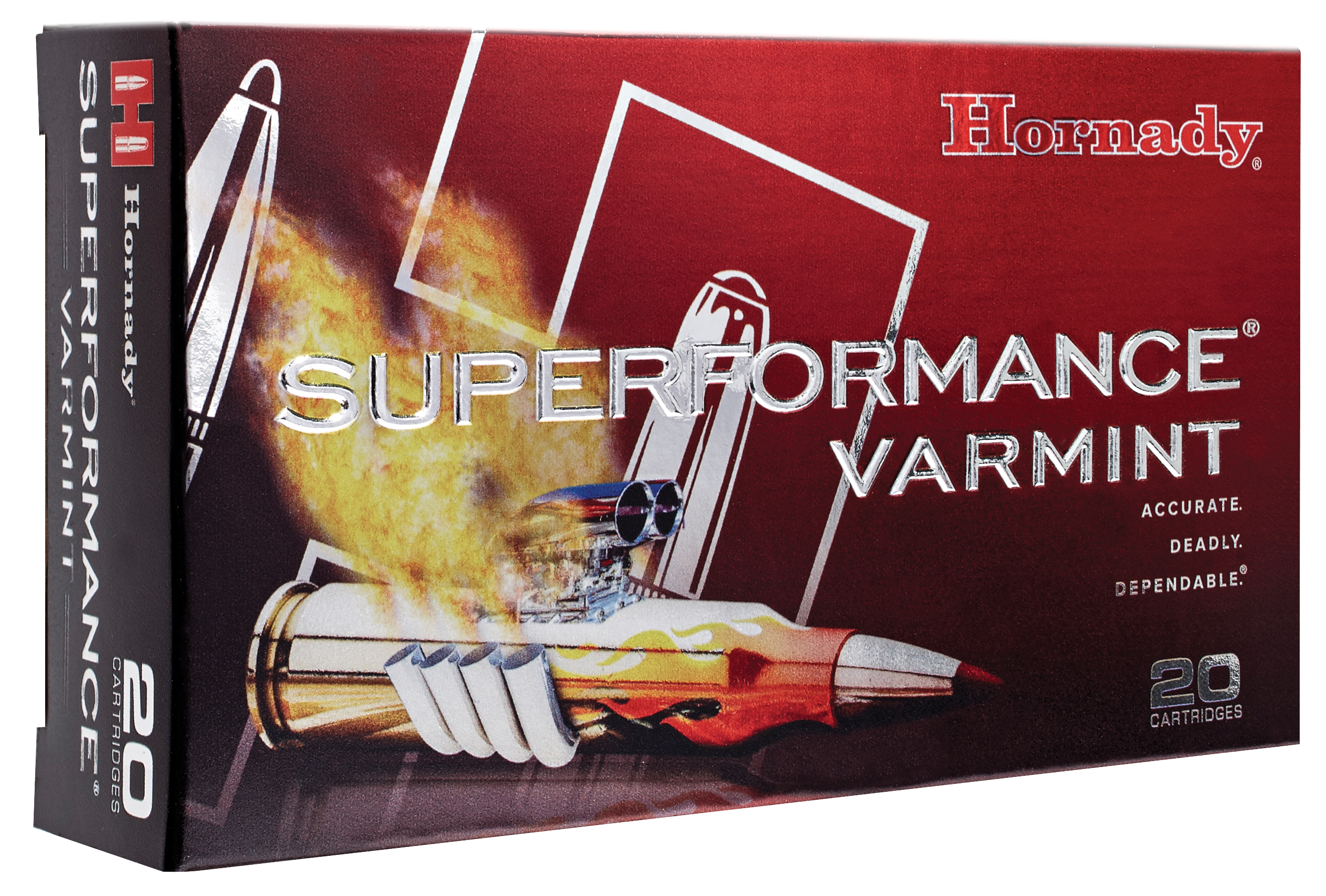 Hornady Superformance Varmint Ammunition 222 Remington 50 Grain V-MAX Polymer Tip 20RD
